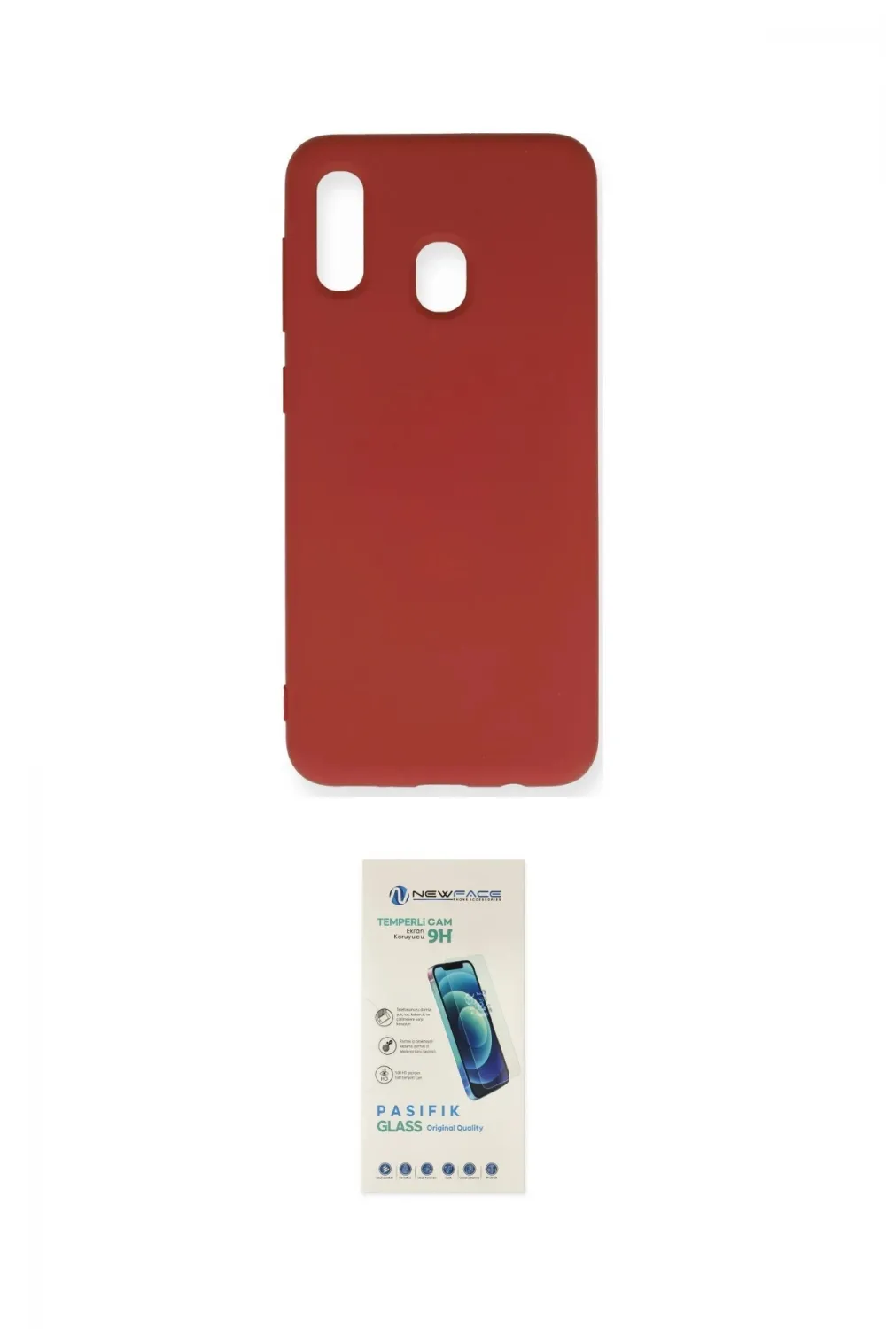 ieg™ Galaxy A20 Kılıf Ahenk Serisi - Şeffaf Pasifik Cam Ekran Koruyucu