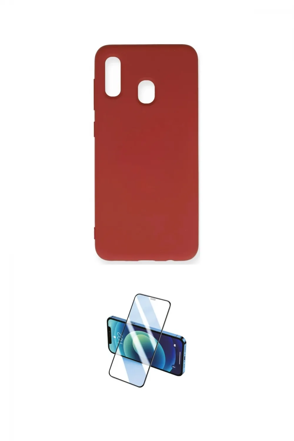 ieg™ Galaxy A20 Kılıf Ahenk Serisi - Siyah 3D Antistatik Cam Ekran Koruyucu