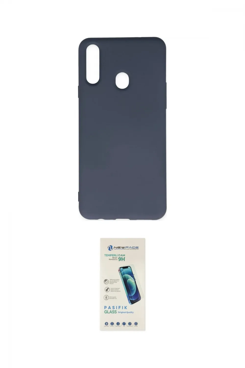 ieg™ Galaxy A20S Kılıf Ahenk Serisi - Şeffaf Pasifik Cam Ekran Koruyucu