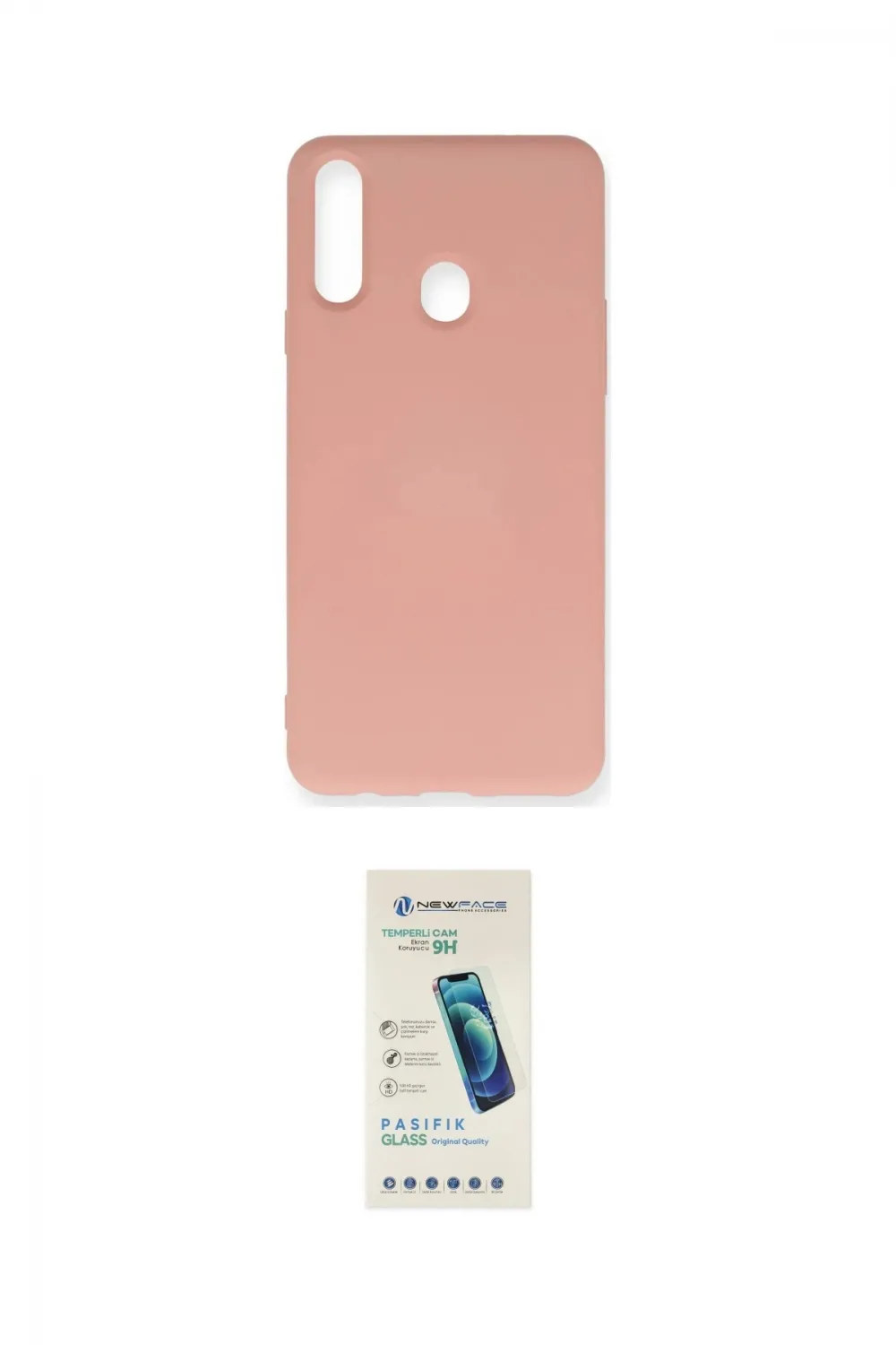 ieg™ Galaxy A20S Kılıf Ahenk Serisi - Şeffaf Pasifik Cam Ekran Koruyucu