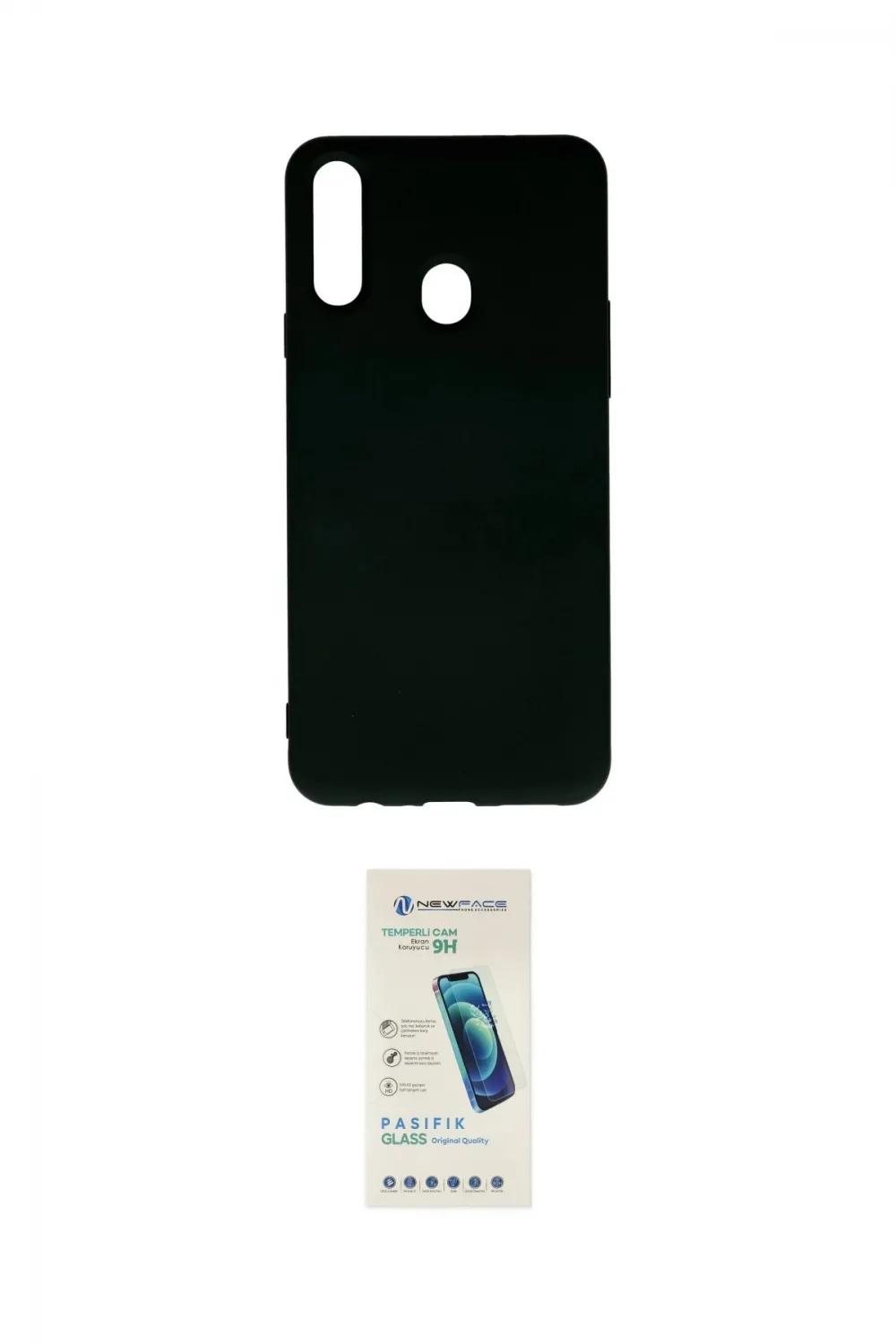 ieg™ Galaxy A20S Kılıf Ahenk Serisi - Şeffaf Pasifik Cam Ekran Koruyucu