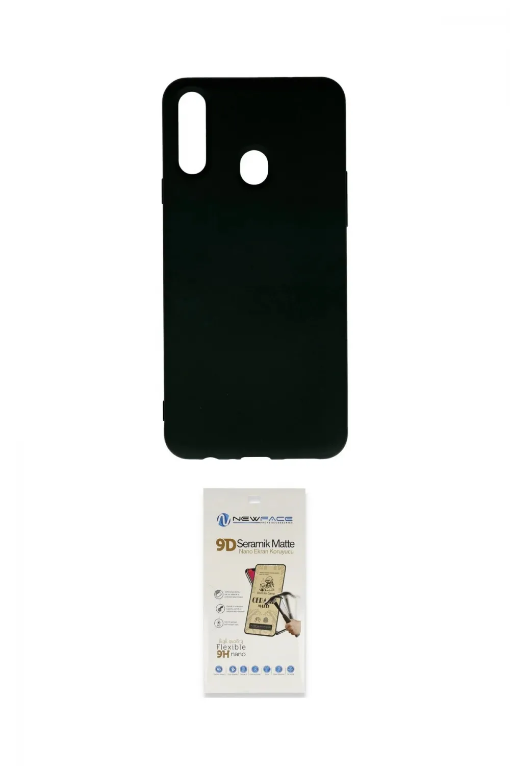 ieg™ Galaxy A20S Kılıf Ahenk Serisi - Siyah Mat Seramik Nano Ekran Koruyucu