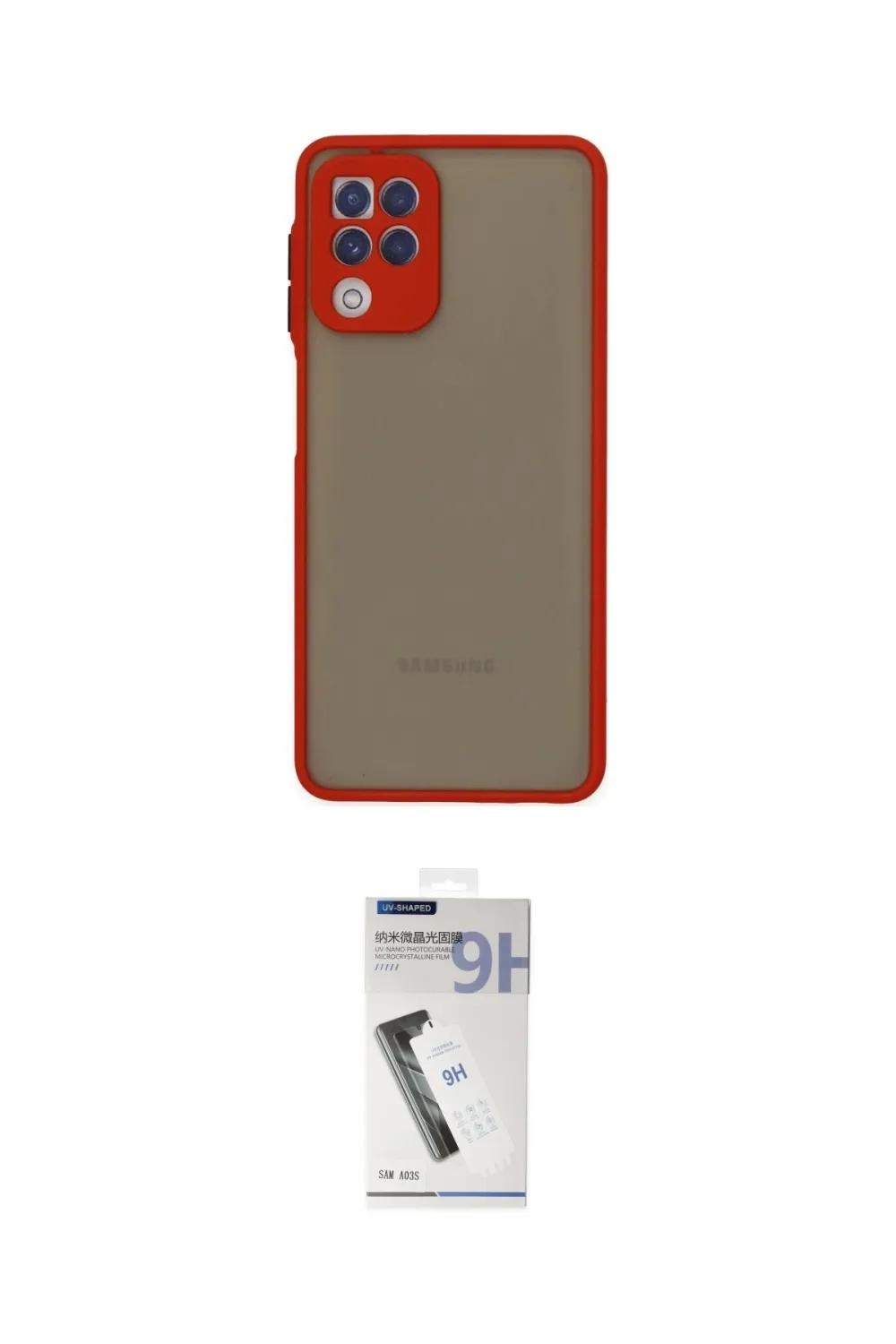 ieg™ Galaxy A22 Kılıf Ahenk Çizgi Serisi - Şeffaf Uv Polymer Nano Ekran Koruyucu