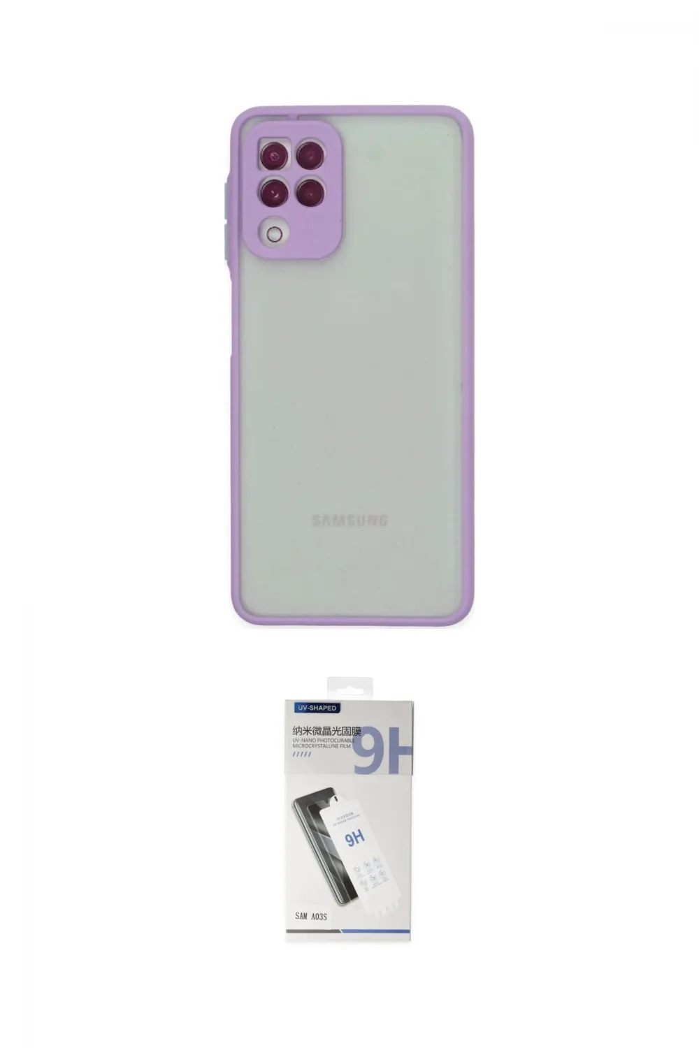 ieg™ Galaxy A22 Kılıf Ahenk Çizgi Serisi - Şeffaf Uv Polymer Nano Ekran Koruyucu