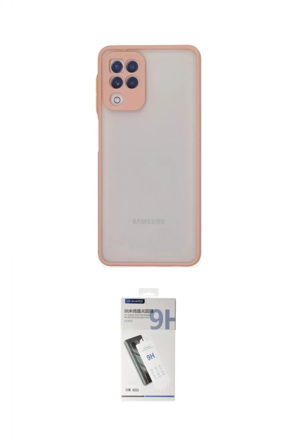 ieg™ Galaxy A22 Kılıf Ahenk Çizgi Serisi - Şeffaf Uv Polymer Nano Ekran Koruyucu