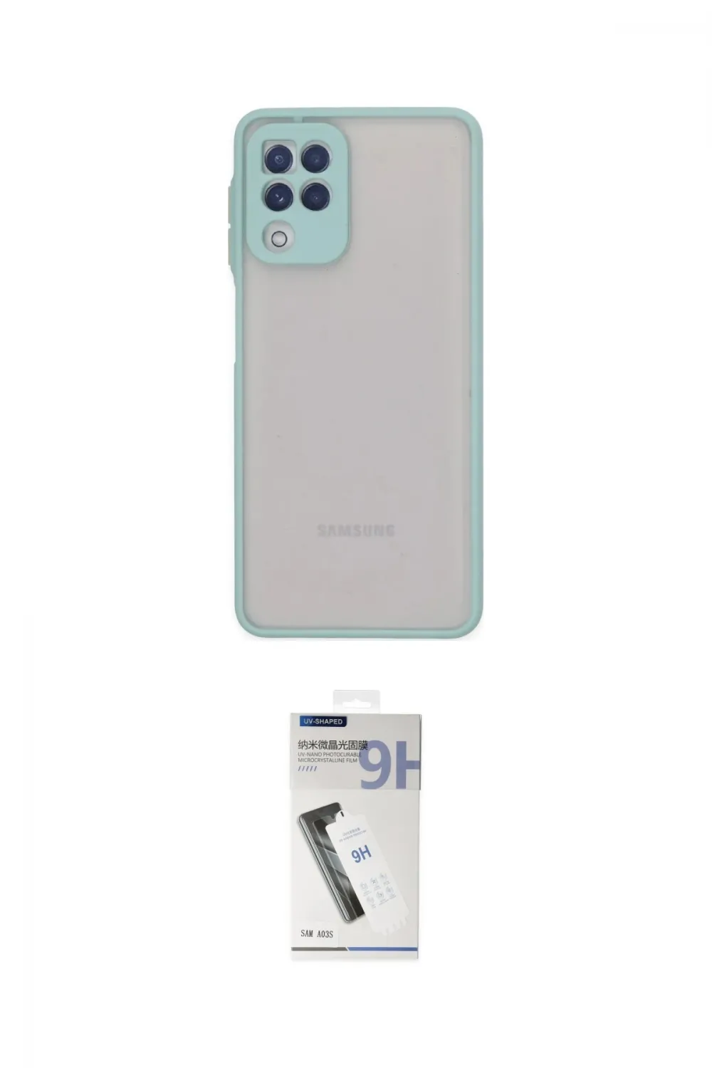 ieg™ Galaxy A22 Kılıf Ahenk Çizgi Serisi - Şeffaf Uv Polymer Nano Ekran Koruyucu