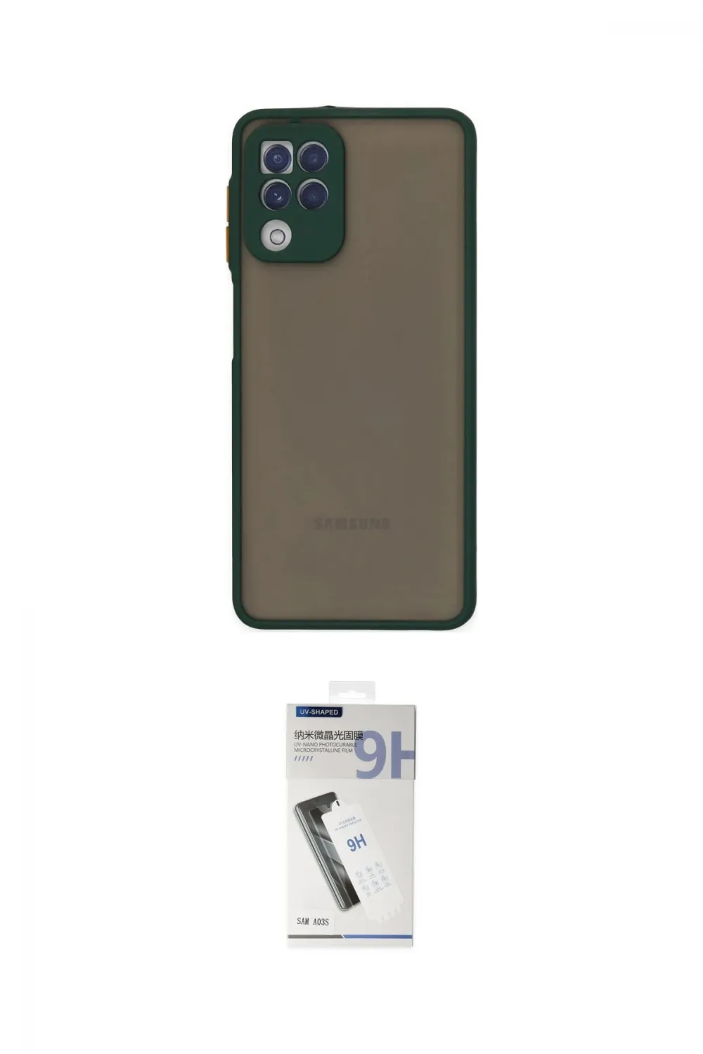 ieg™ Galaxy A22 Kılıf Ahenk Çizgi Serisi - Şeffaf Uv Polymer Nano Ekran Koruyucu