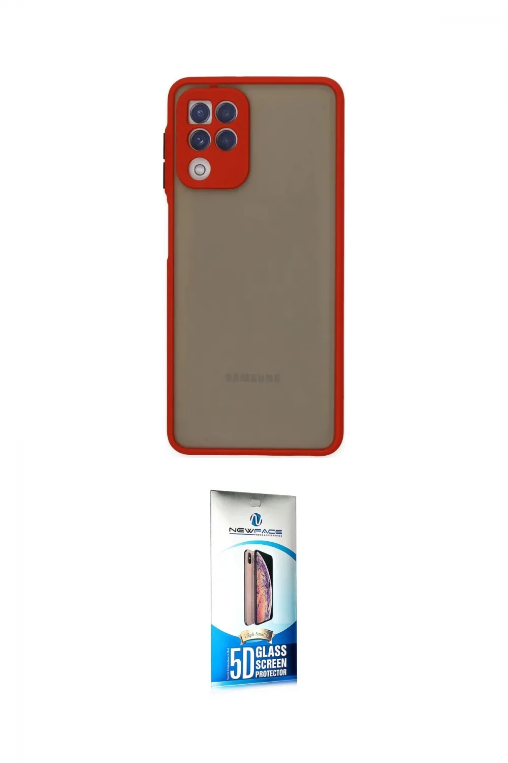 ieg™ Galaxy A22 Kılıf Ahenk Çizgi Serisi - Siyah 5D Eko Cam Ekran Koruyucu