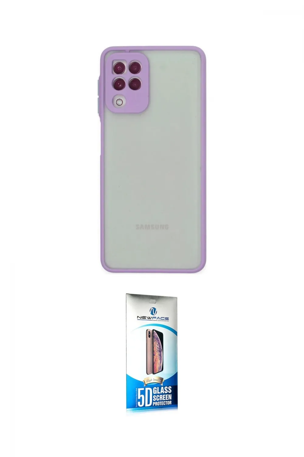 ieg™ Galaxy A22 Kılıf Ahenk Çizgi Serisi - Siyah 5D Eko Cam Ekran Koruyucu