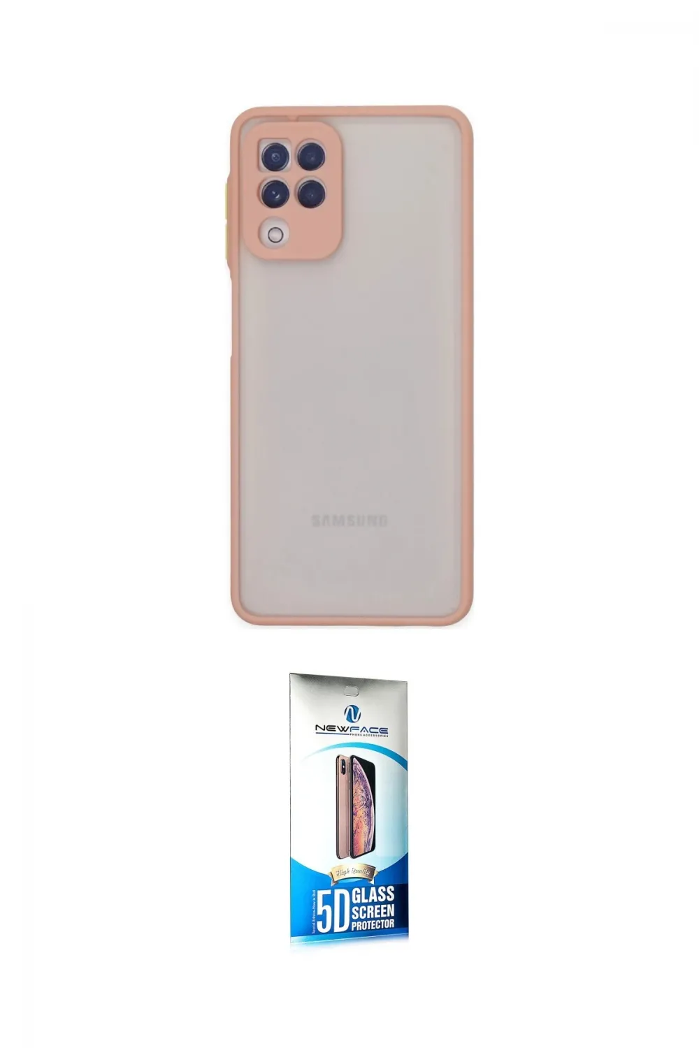 ieg™ Galaxy A22 Kılıf Ahenk Çizgi Serisi - Siyah 5D Eko Cam Ekran Koruyucu