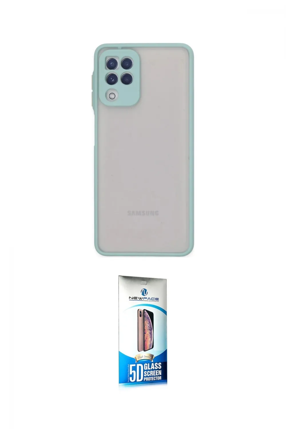 ieg™ Galaxy A22 Kılıf Ahenk Çizgi Serisi - Siyah 5D Eko Cam Ekran Koruyucu