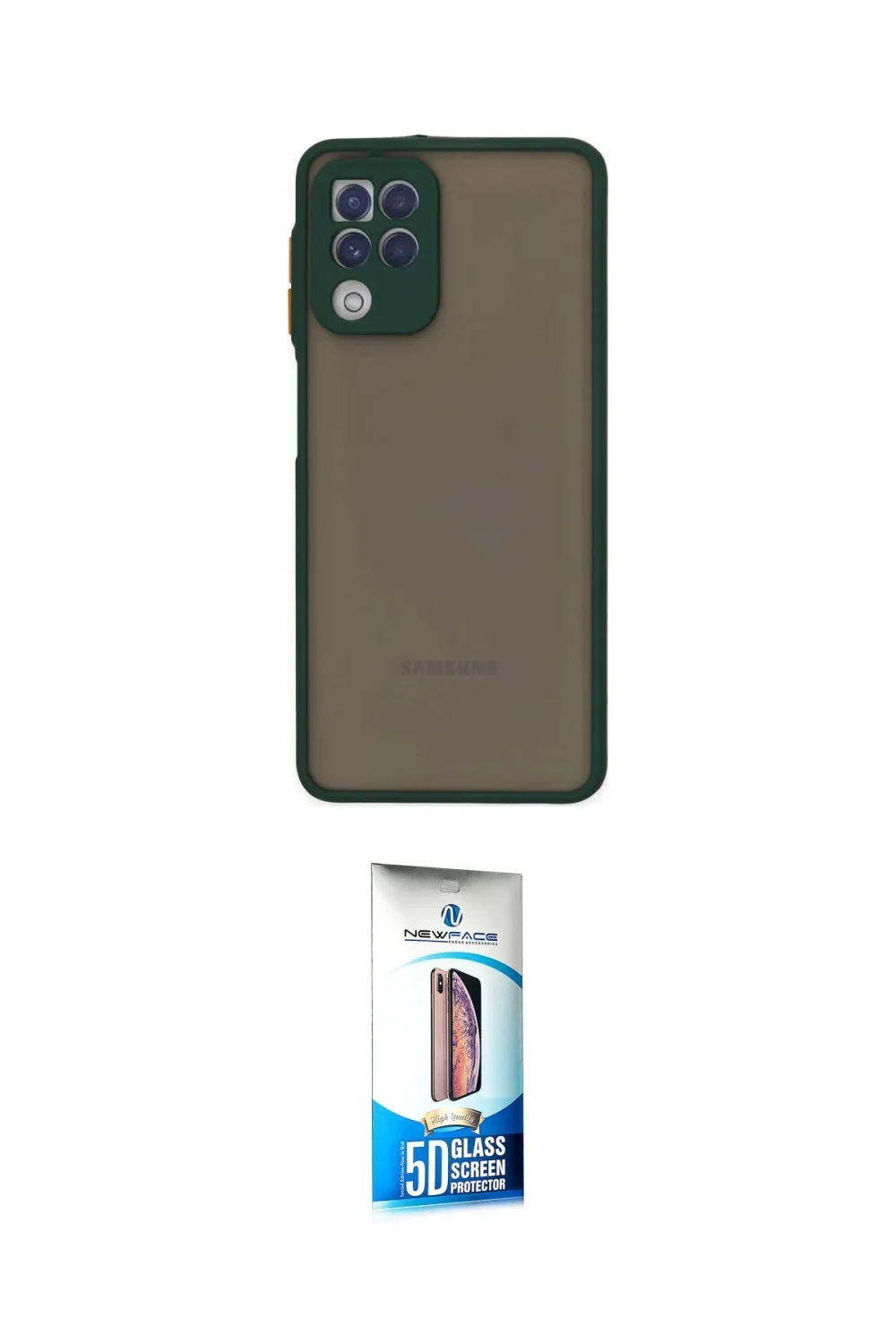 ieg™ Galaxy A22 Kılıf Ahenk Çizgi Serisi - Siyah 5D Eko Cam Ekran Koruyucu