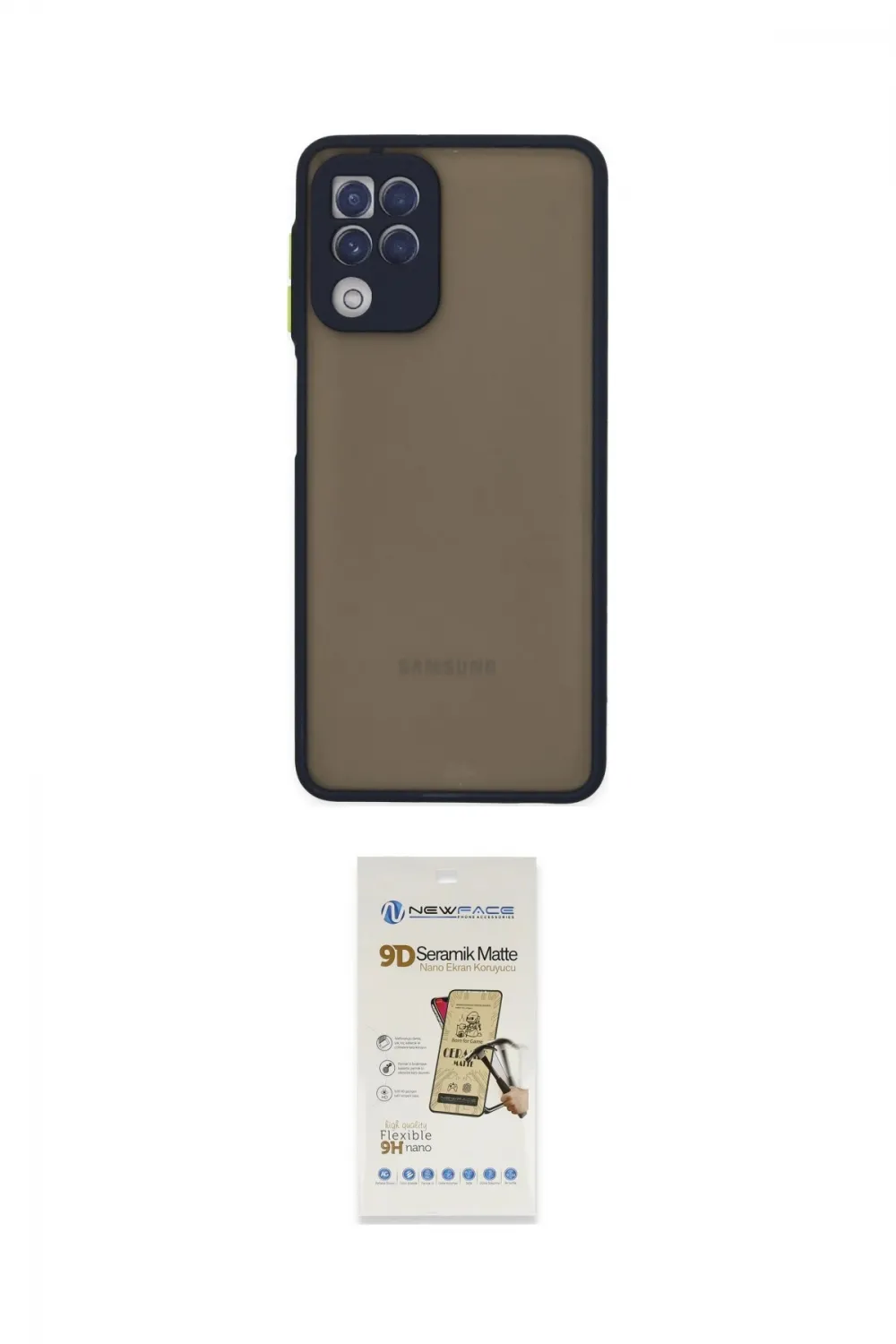 ieg™ Galaxy A22 Kılıf Ahenk Çizgi Serisi - Siyah Mat Seramik Nano Ekran Koruyucu