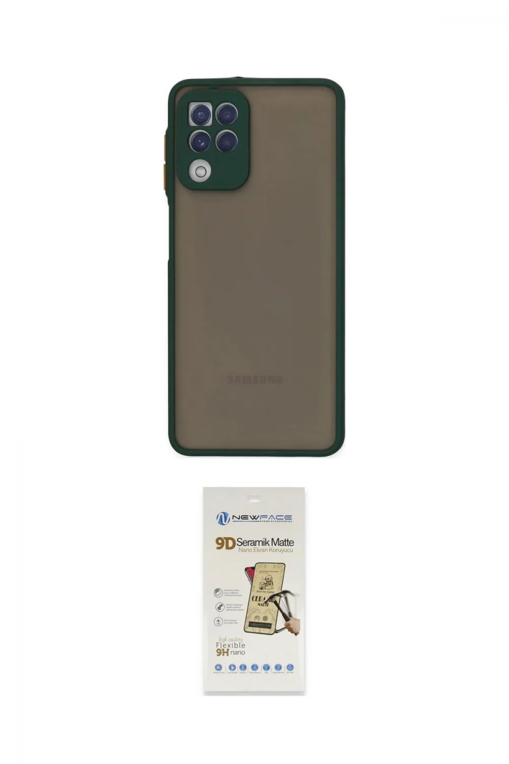 ieg™ Galaxy A22 Kılıf Ahenk Çizgi Serisi - Siyah Mat Seramik Nano Ekran Koruyucu
