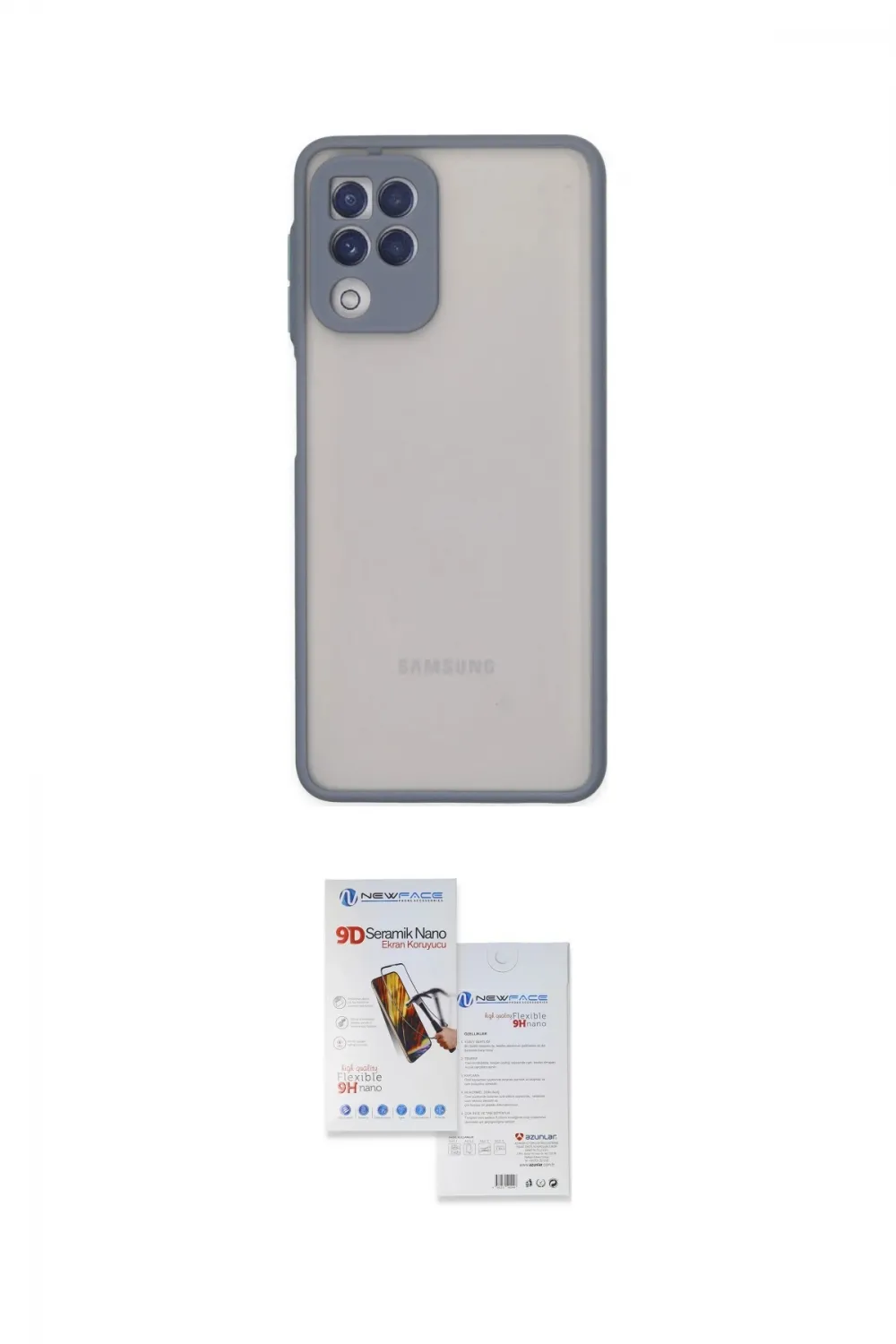 ieg™ Galaxy A22 Kılıf Ahenk Çizgi Serisi - Siyah Seramik Nano Ekran Koruyucu