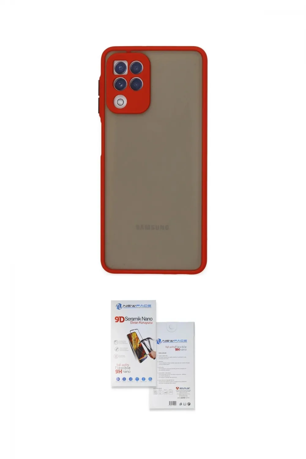 ieg™ Galaxy A22 Kılıf Ahenk Çizgi Serisi - Siyah Seramik Nano Ekran Koruyucu