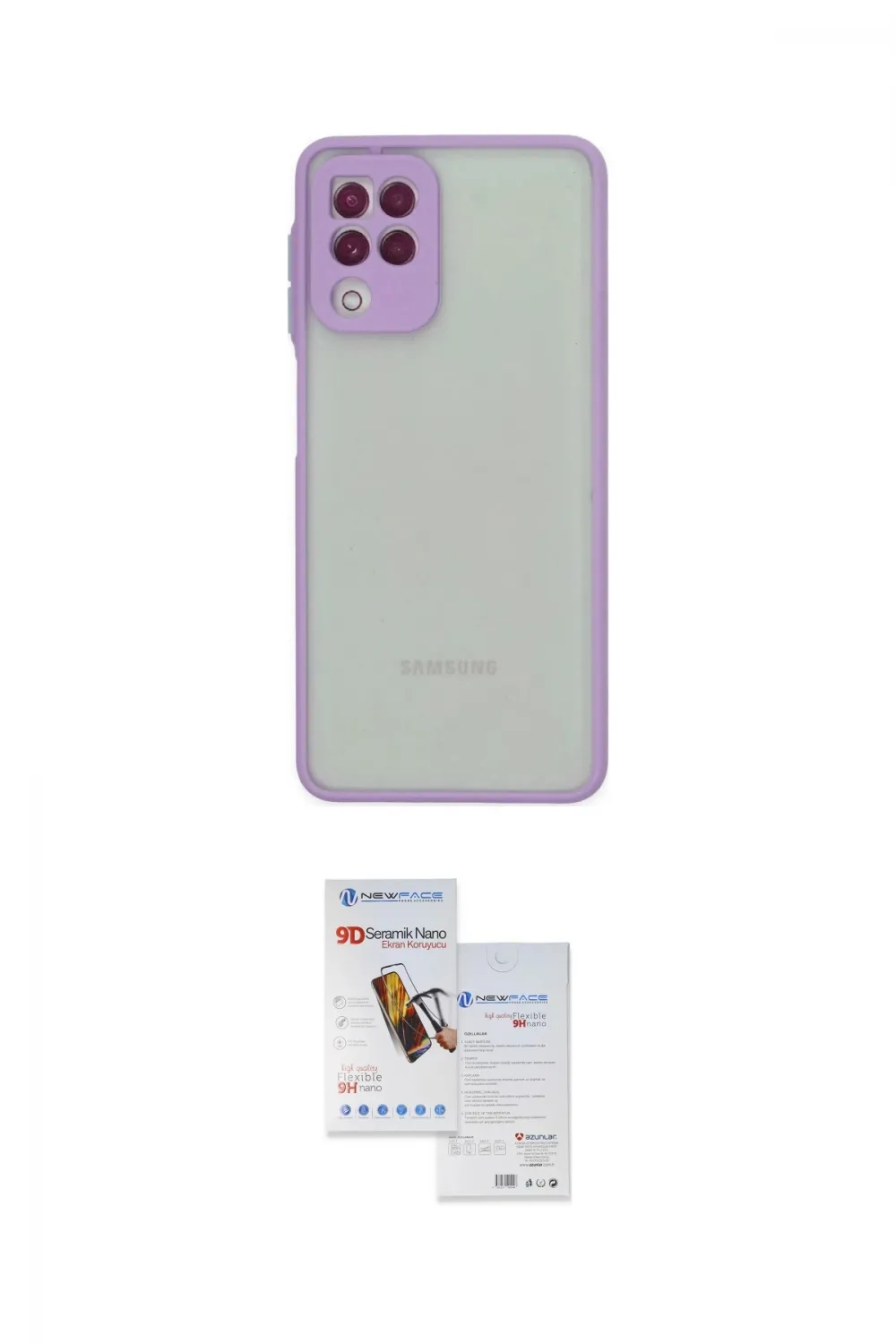 ieg™ Galaxy A22 Kılıf Ahenk Çizgi Serisi - Siyah Seramik Nano Ekran Koruyucu