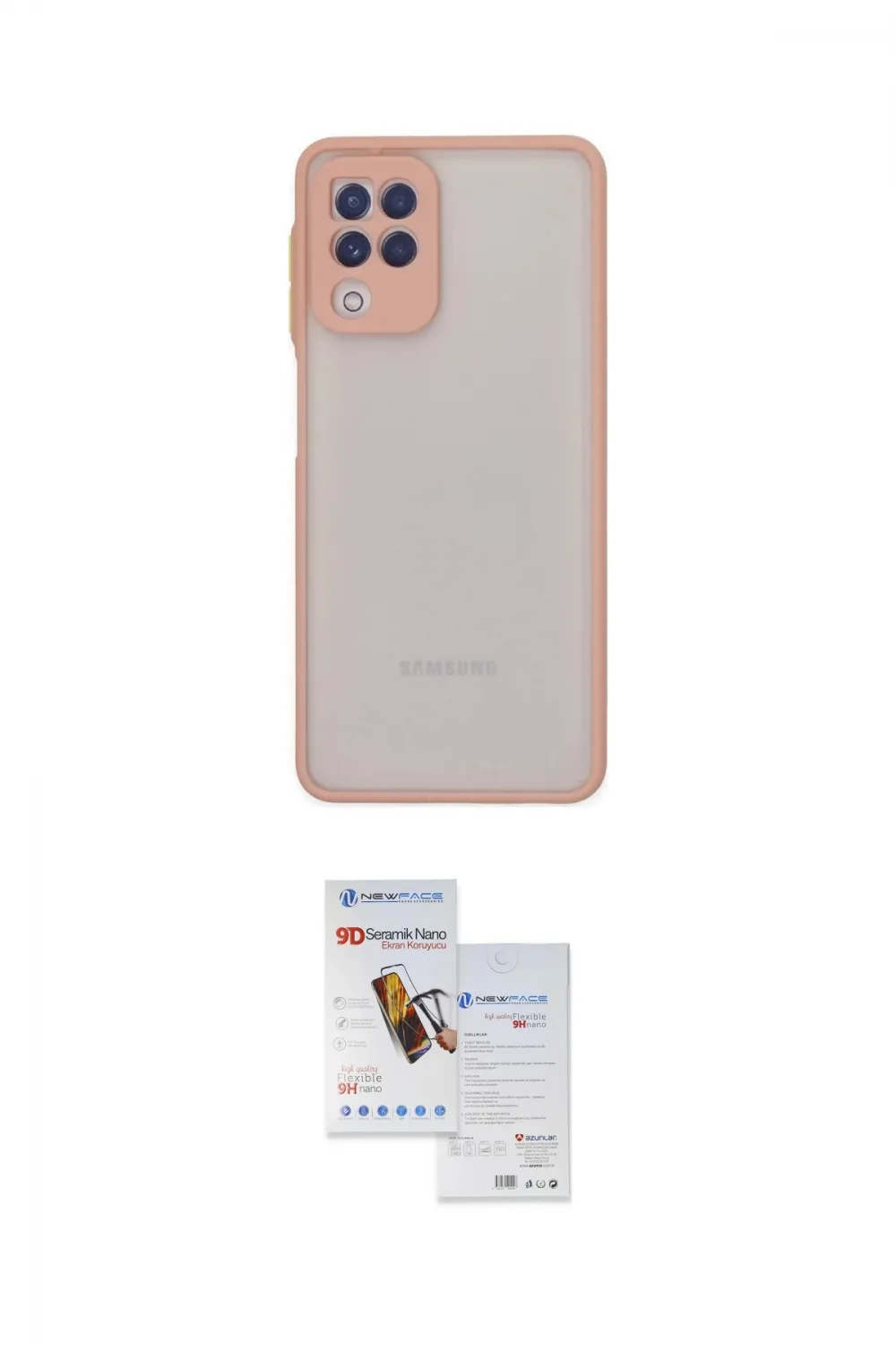 ieg™ Galaxy A22 Kılıf Ahenk Çizgi Serisi - Siyah Seramik Nano Ekran Koruyucu