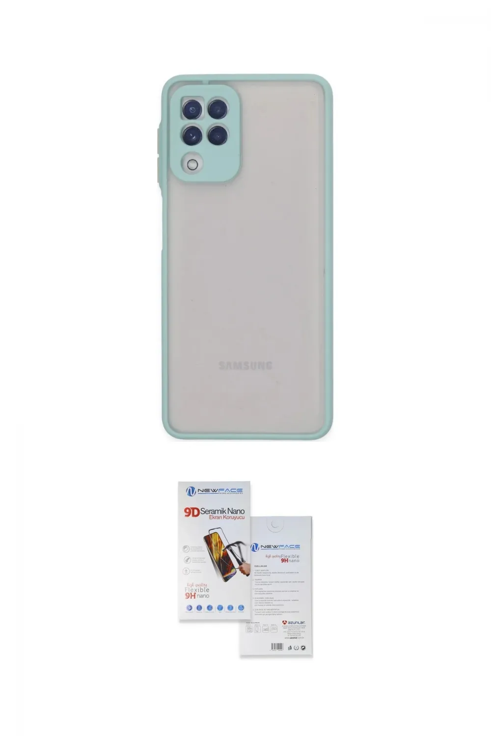 ieg™ Galaxy A22 Kılıf Ahenk Çizgi Serisi - Siyah Seramik Nano Ekran Koruyucu