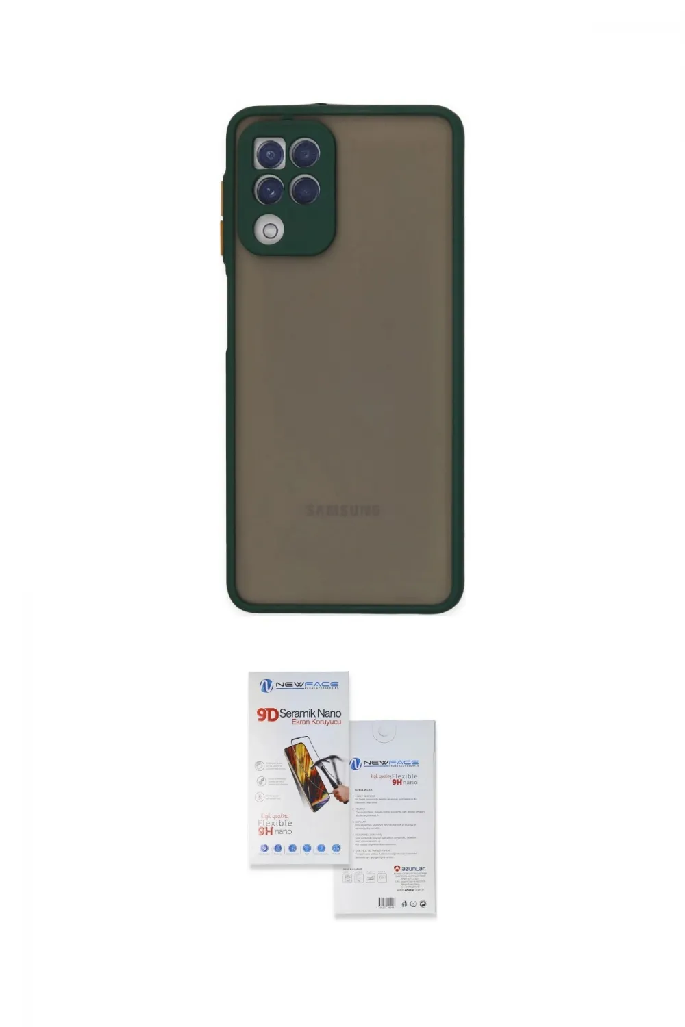 ieg™ Galaxy A22 Kılıf Ahenk Çizgi Serisi - Siyah Seramik Nano Ekran Koruyucu