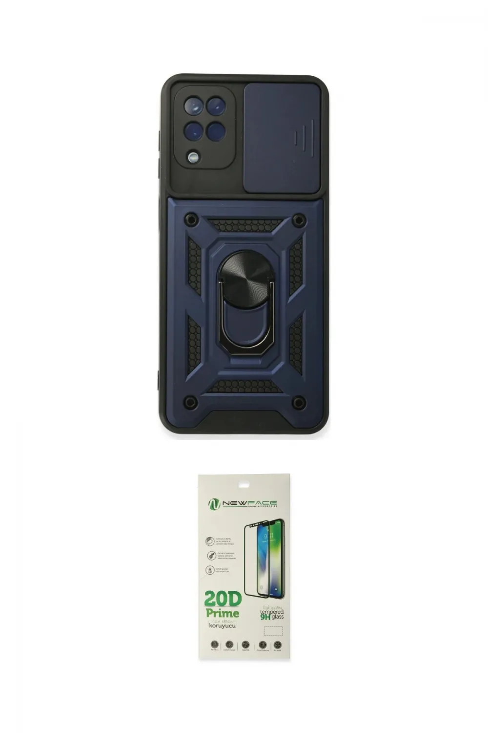 ieg™ Galaxy A22 Kılıf Ahenk Klasik - Siyah 20D Premium Cam Ekran Koruyucu