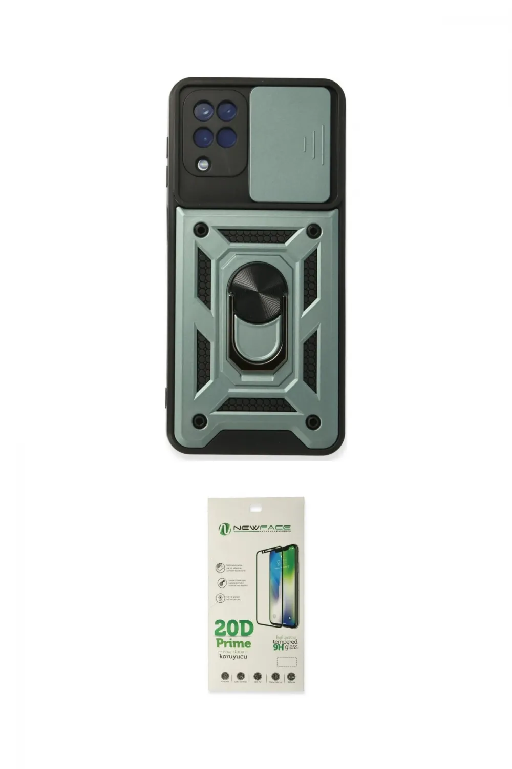 ieg™ Galaxy A22 Kılıf Ahenk Klasik - Siyah 20D Premium Cam Ekran Koruyucu