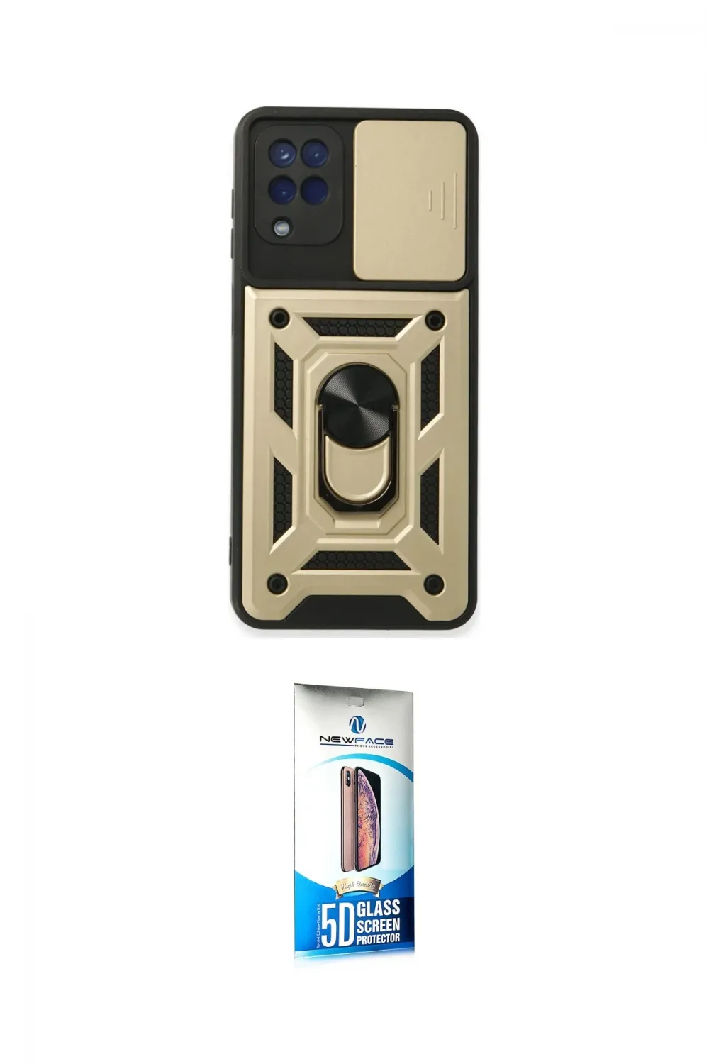 ieg™ Galaxy A22 Kılıf Ahenk Klasik - Siyah 5D Eko Cam Ekran Koruyucu