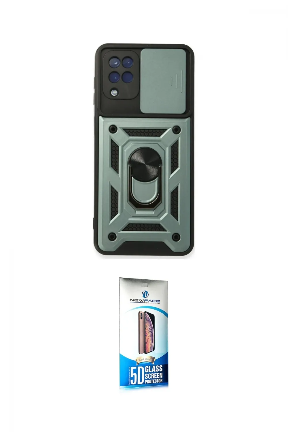 ieg™ Galaxy A22 Kılıf Ahenk Klasik - Siyah 5D Eko Cam Ekran Koruyucu