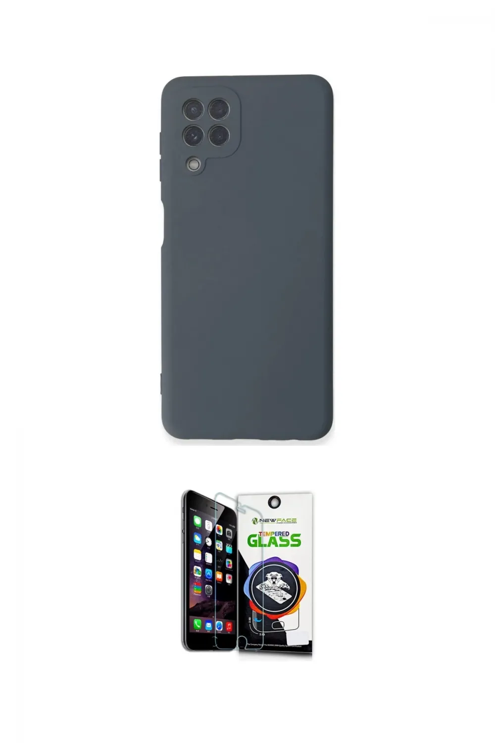 ieg™ Galaxy A22 Kılıf Ahenk Serisi - Şeffaf Temperli Cam Ekran Koruyucu