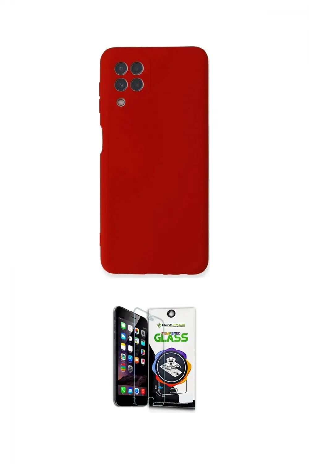 ieg™ Galaxy A22 Kılıf Ahenk Serisi - Şeffaf Temperli Cam Ekran Koruyucu