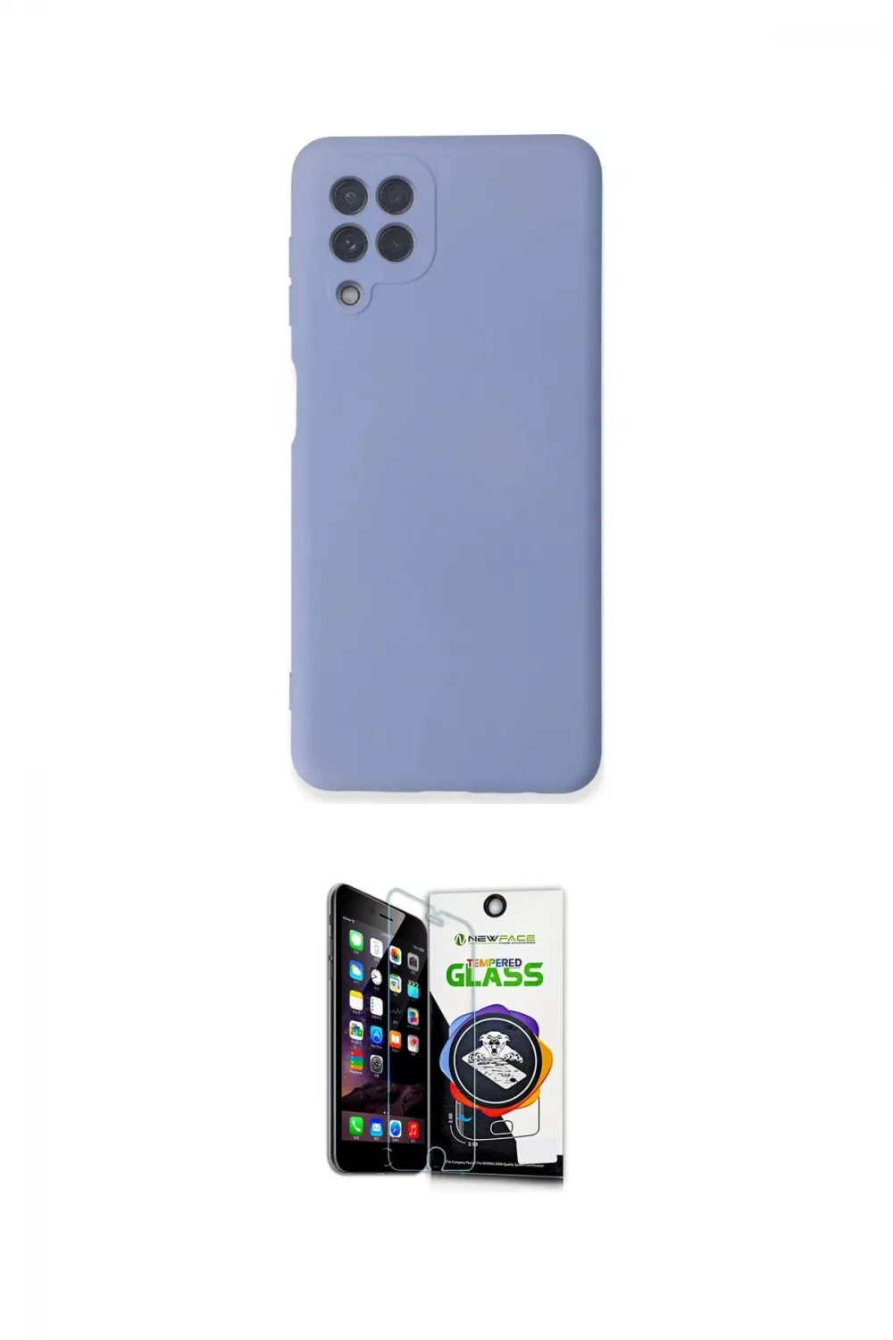 ieg™ Galaxy A22 Kılıf Ahenk Serisi - Şeffaf Temperli Cam Ekran Koruyucu