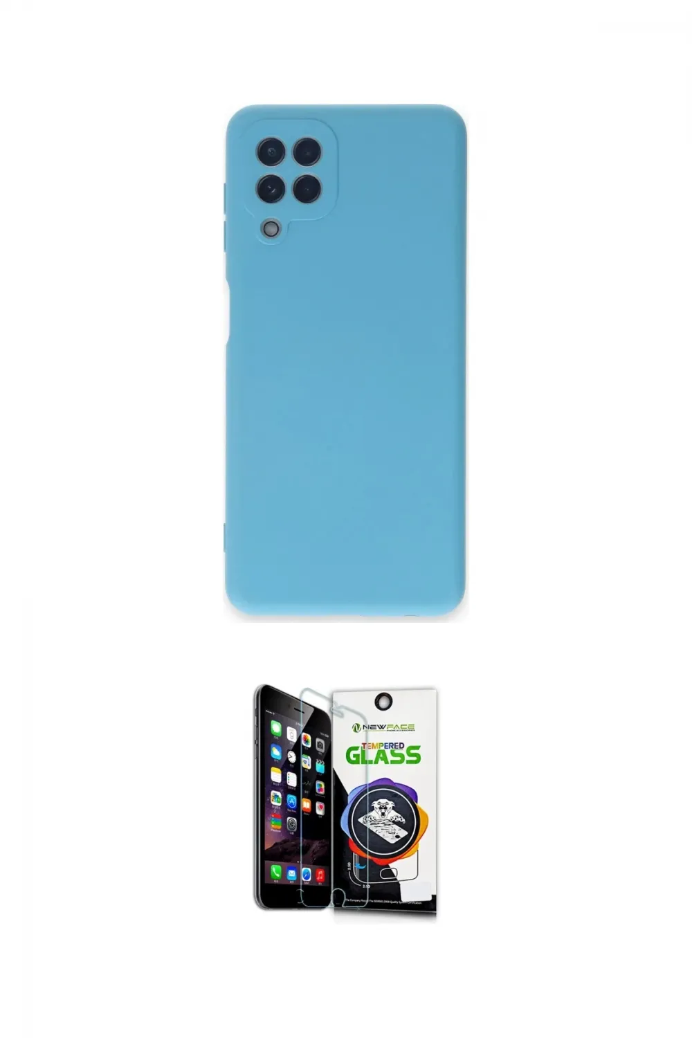 ieg™ Galaxy A22 Kılıf Ahenk Serisi - Şeffaf Temperli Cam Ekran Koruyucu