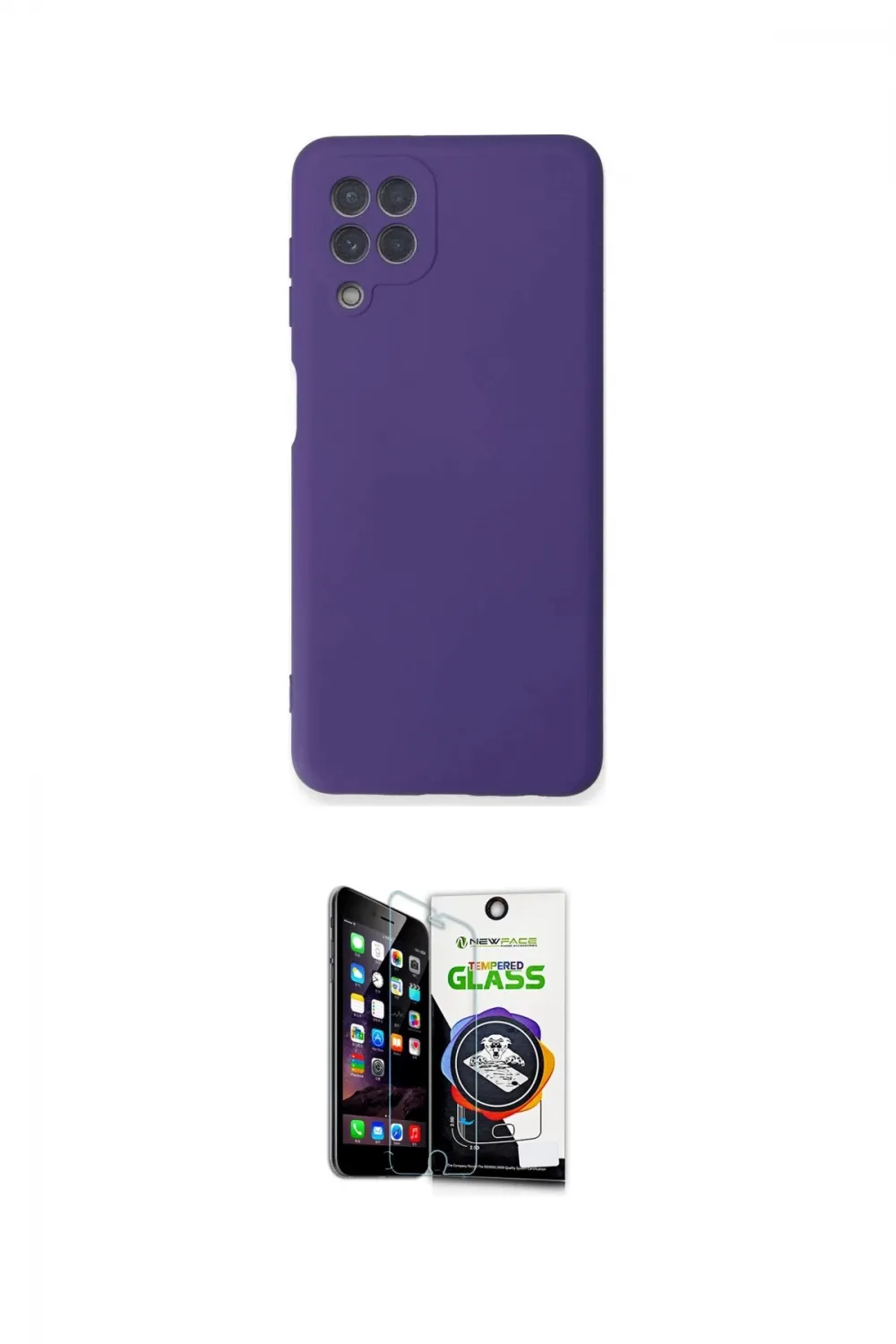 ieg™ Galaxy A22 Kılıf Ahenk Serisi - Şeffaf Temperli Cam Ekran Koruyucu