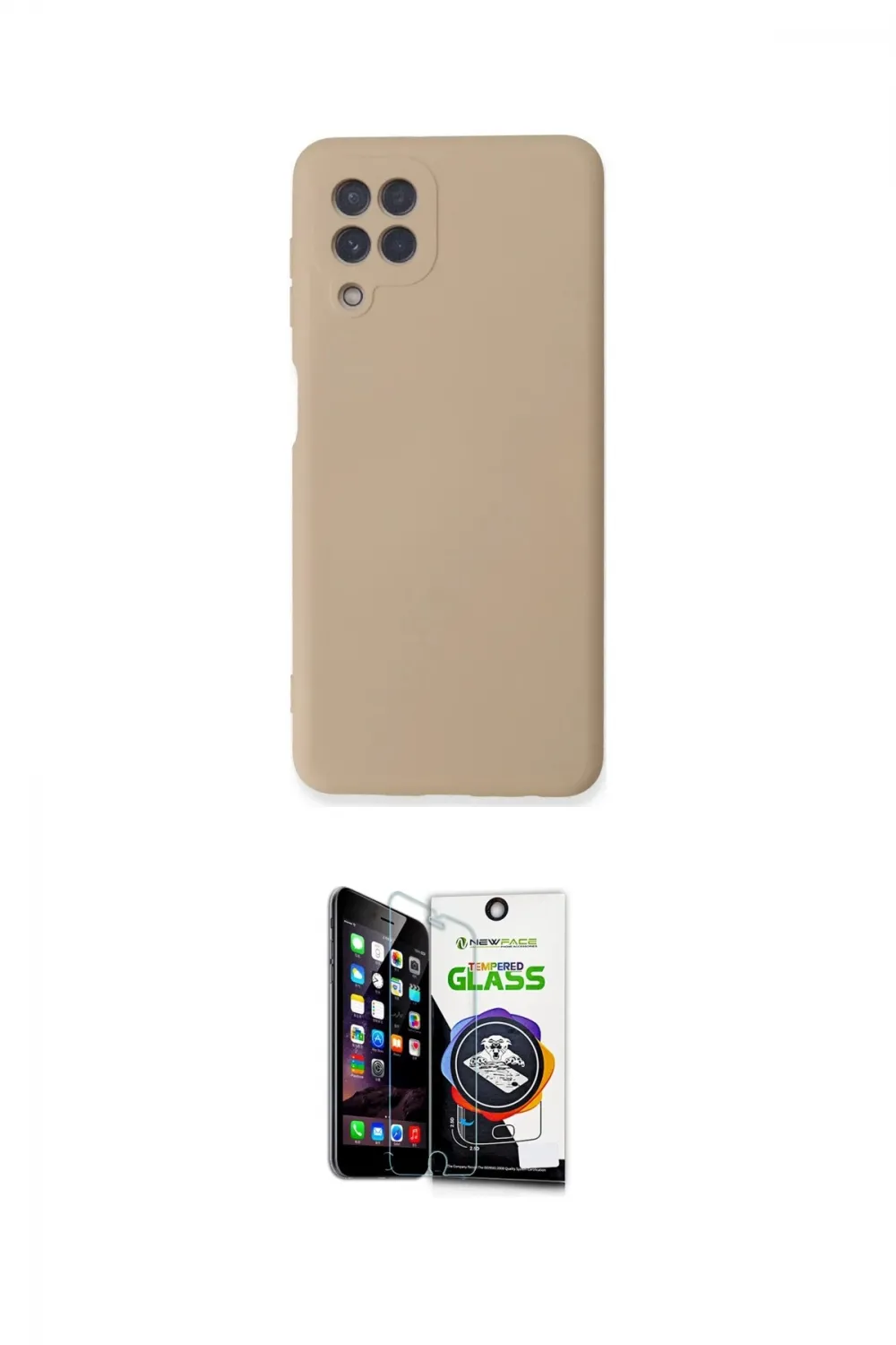 ieg™ Galaxy A22 Kılıf Ahenk Serisi - Şeffaf Temperli Cam Ekran Koruyucu