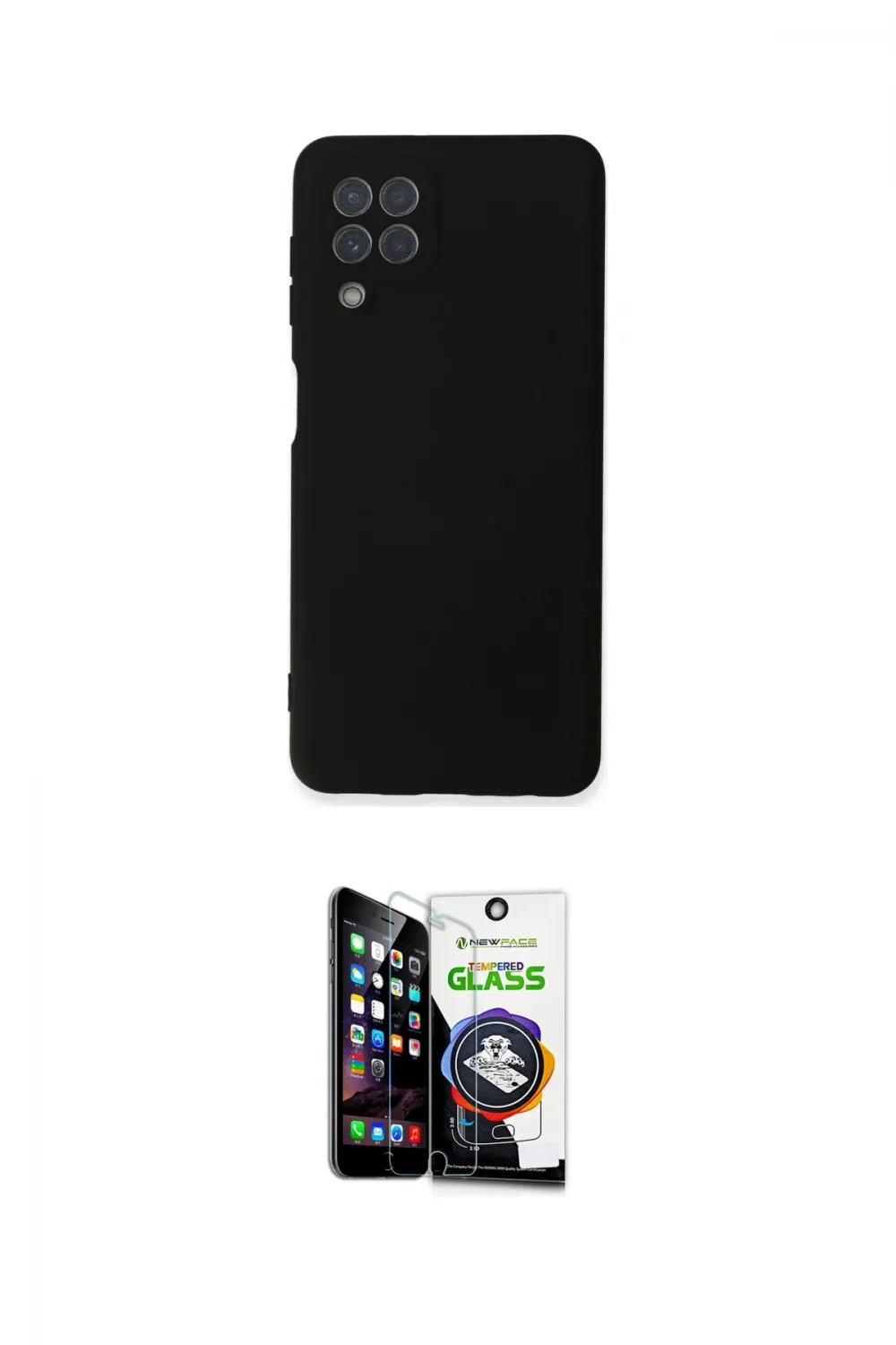 ieg™ Galaxy A22 Kılıf Ahenk Serisi - Şeffaf Temperli Cam Ekran Koruyucu
