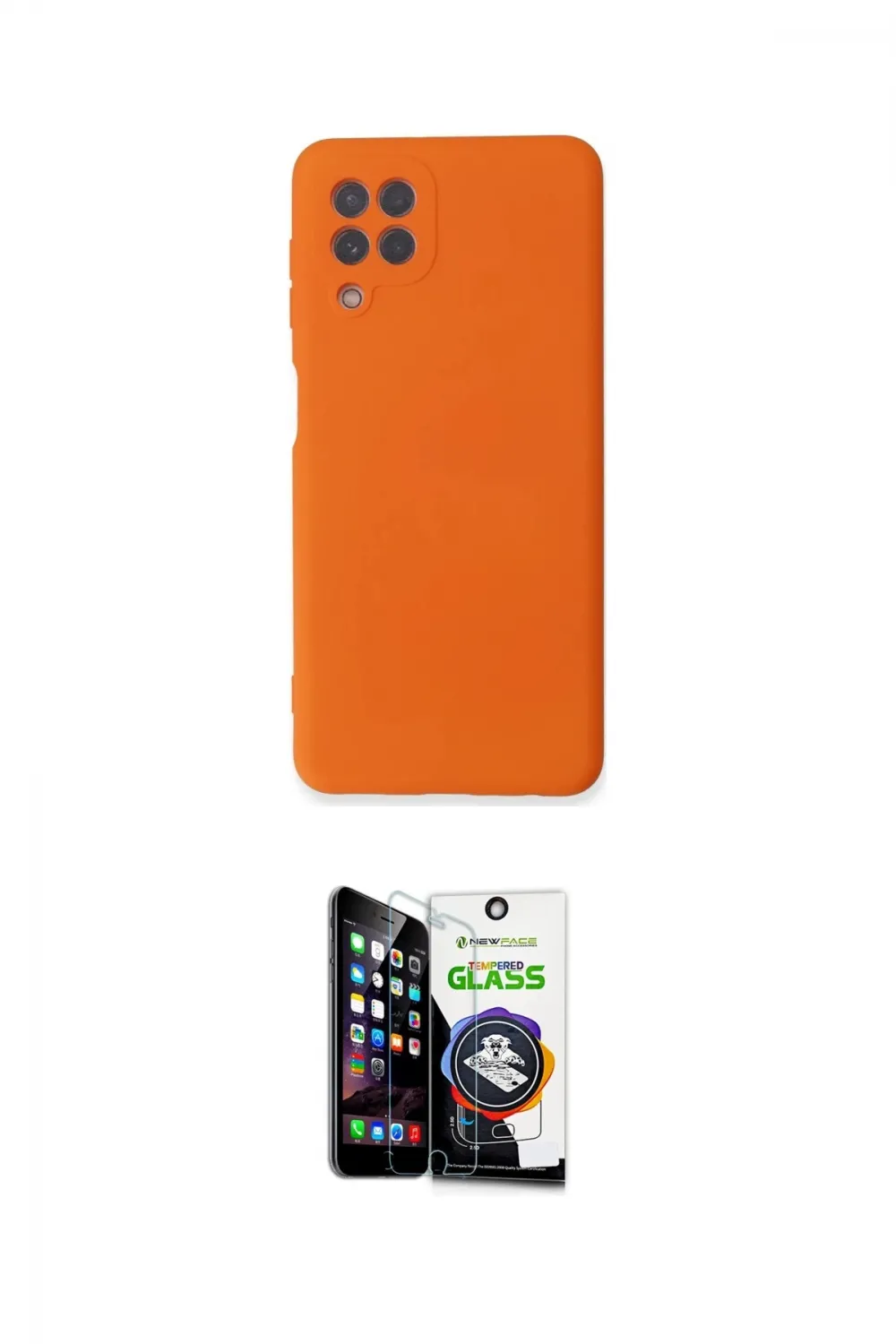 ieg™ Galaxy A22 Kılıf Ahenk Serisi - Şeffaf Temperli Cam Ekran Koruyucu