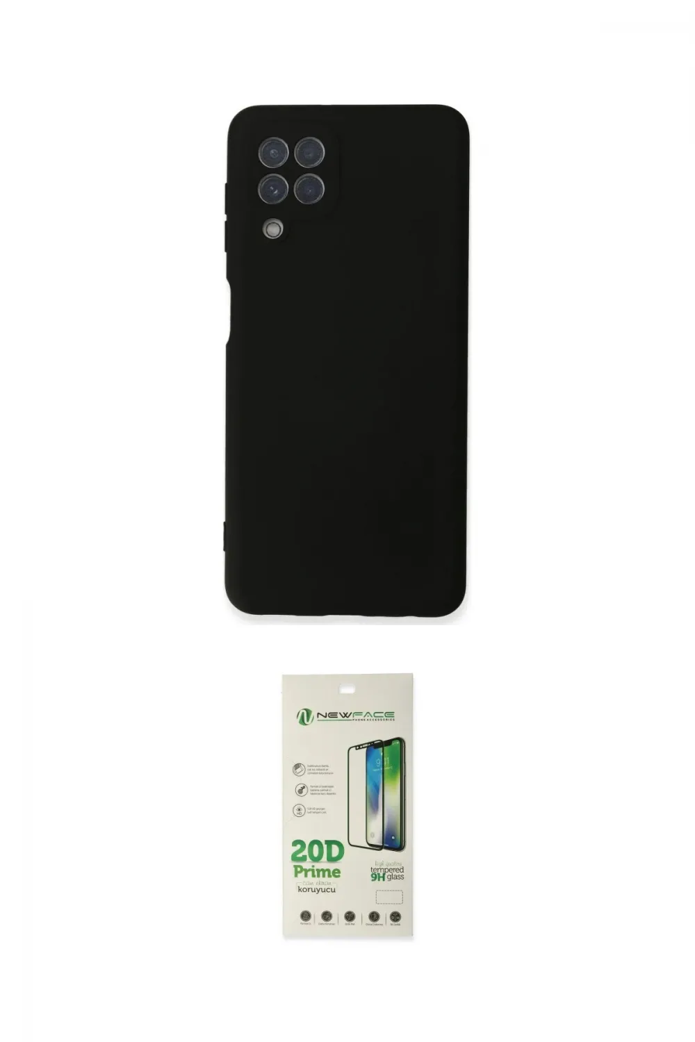 ieg™ Galaxy A22 Kılıf Ahenk Serisi - Siyah 20D Premium Cam Ekran Koruyucu