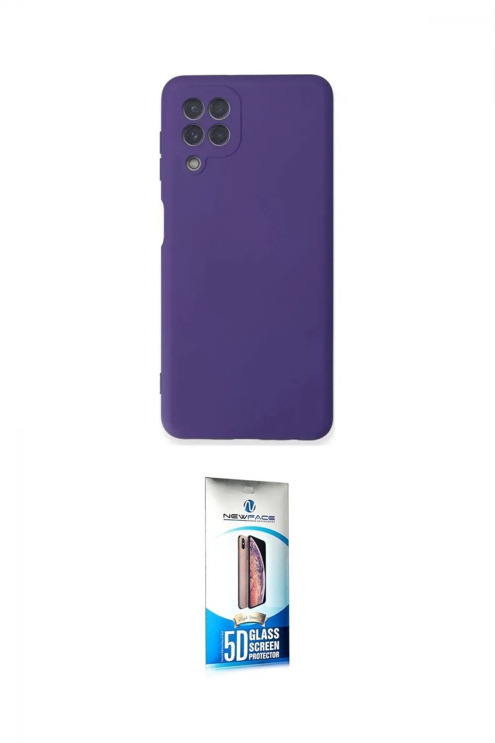 ieg™ Galaxy A22 Kılıf Ahenk Serisi - Siyah 5D Eko Cam Ekran Koruyucu
