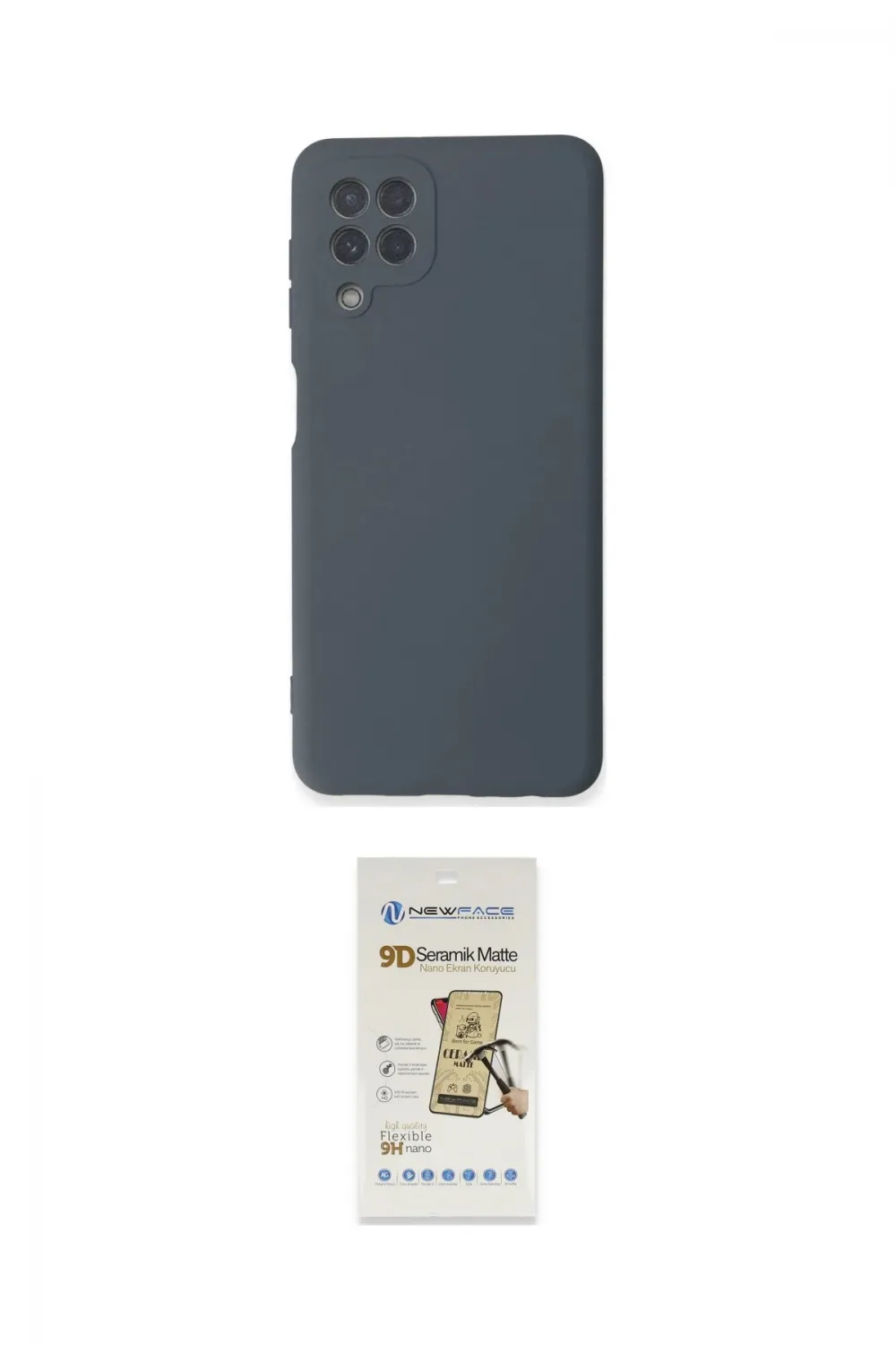 ieg™ Galaxy A22 Kılıf Ahenk Serisi - Siyah Mat Seramik Nano Ekran Koruyucu