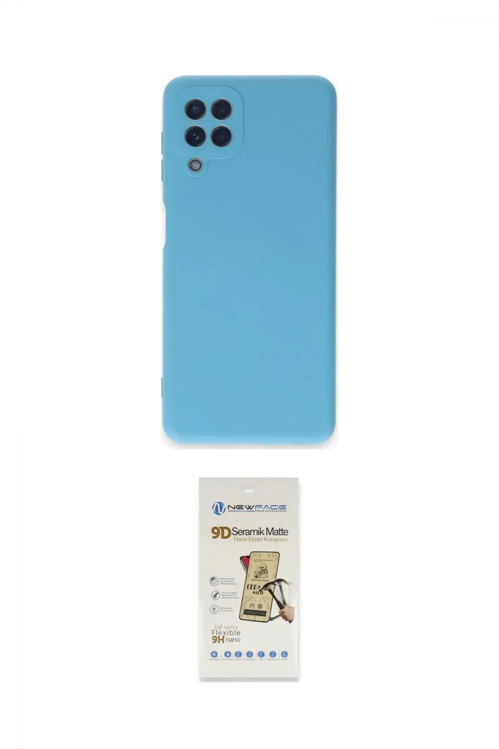 ieg™ Galaxy A22 Kılıf Ahenk Serisi - Siyah Mat Seramik Nano Ekran Koruyucu