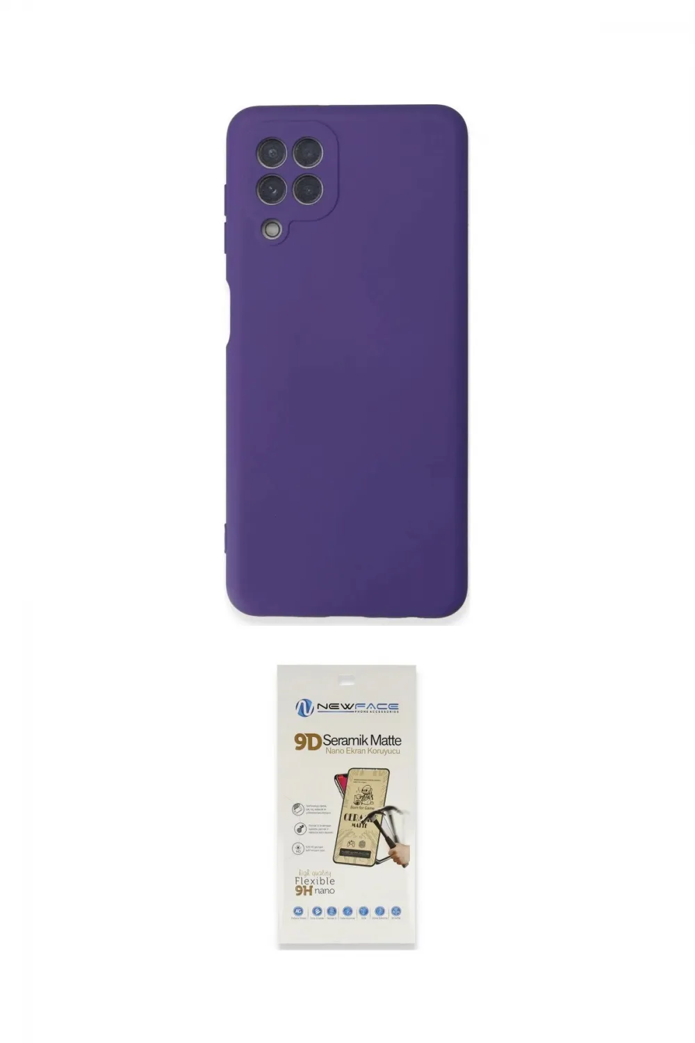 ieg™ Galaxy A22 Kılıf Ahenk Serisi - Siyah Mat Seramik Nano Ekran Koruyucu