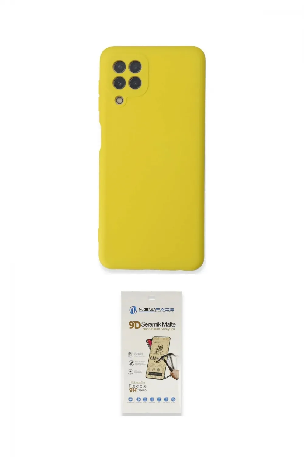 ieg™ Galaxy A22 Kılıf Ahenk Serisi - Siyah Mat Seramik Nano Ekran Koruyucu