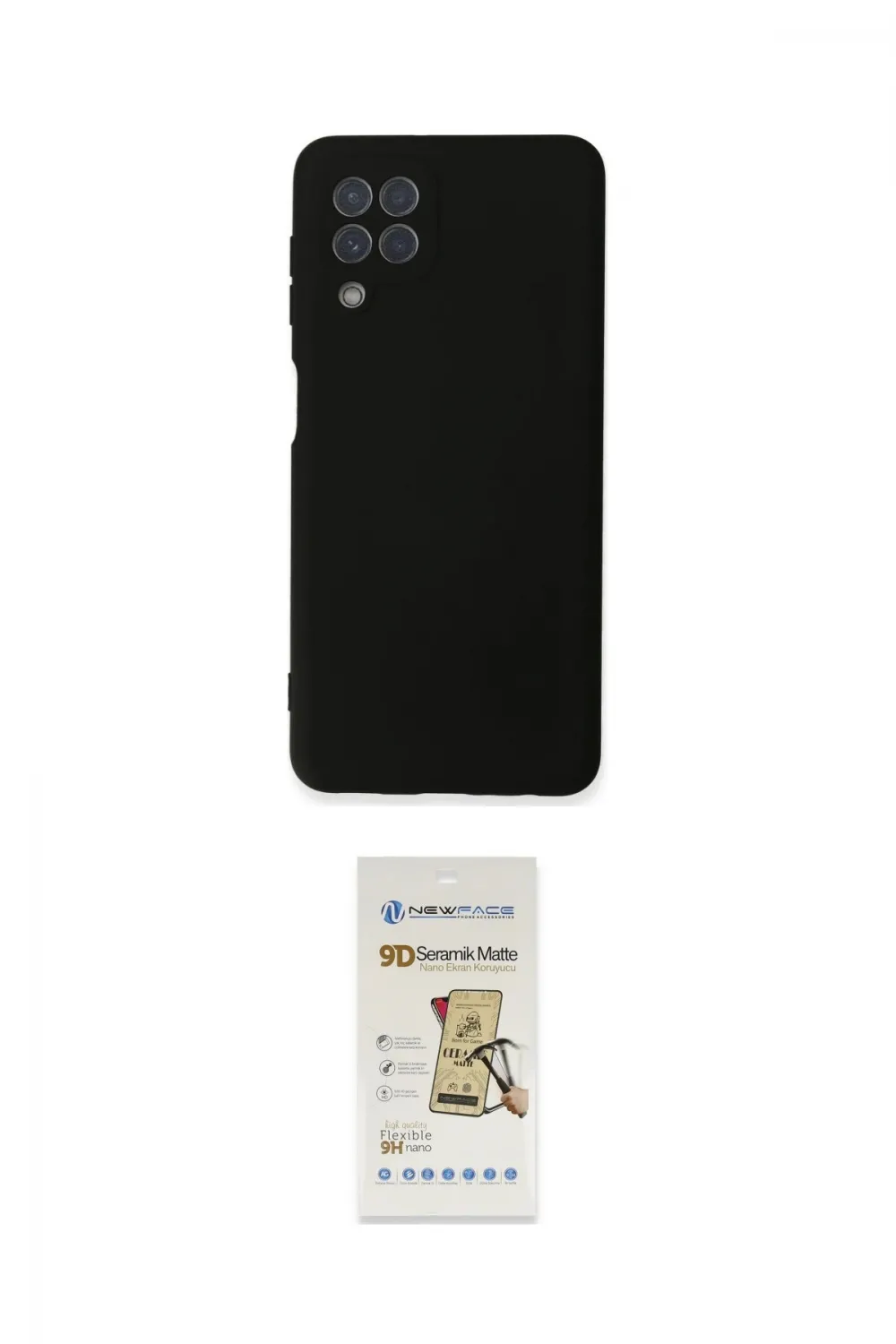 ieg™ Galaxy A22 Kılıf Ahenk Serisi - Siyah Mat Seramik Nano Ekran Koruyucu
