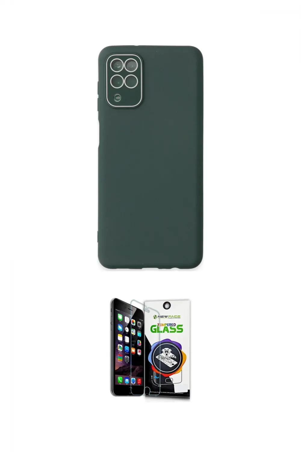 ieg™ Galaxy A22 Kılıf Çekirdek Modern Serisi - Şeffaf Temperli Cam Ekran Koruyucu