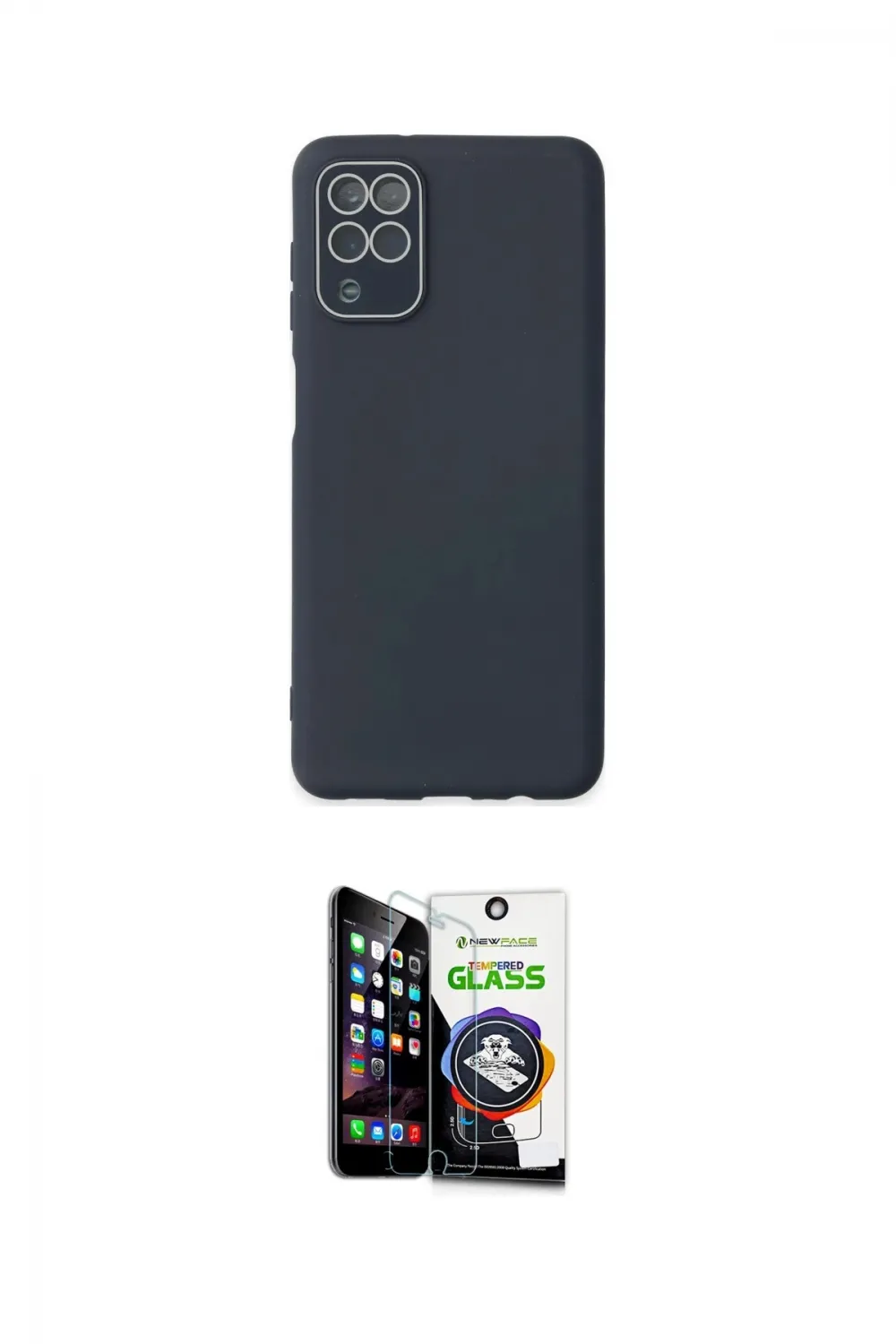 ieg™ Galaxy A22 Kılıf Çekirdek Modern Serisi - Şeffaf Temperli Cam Ekran Koruyucu
