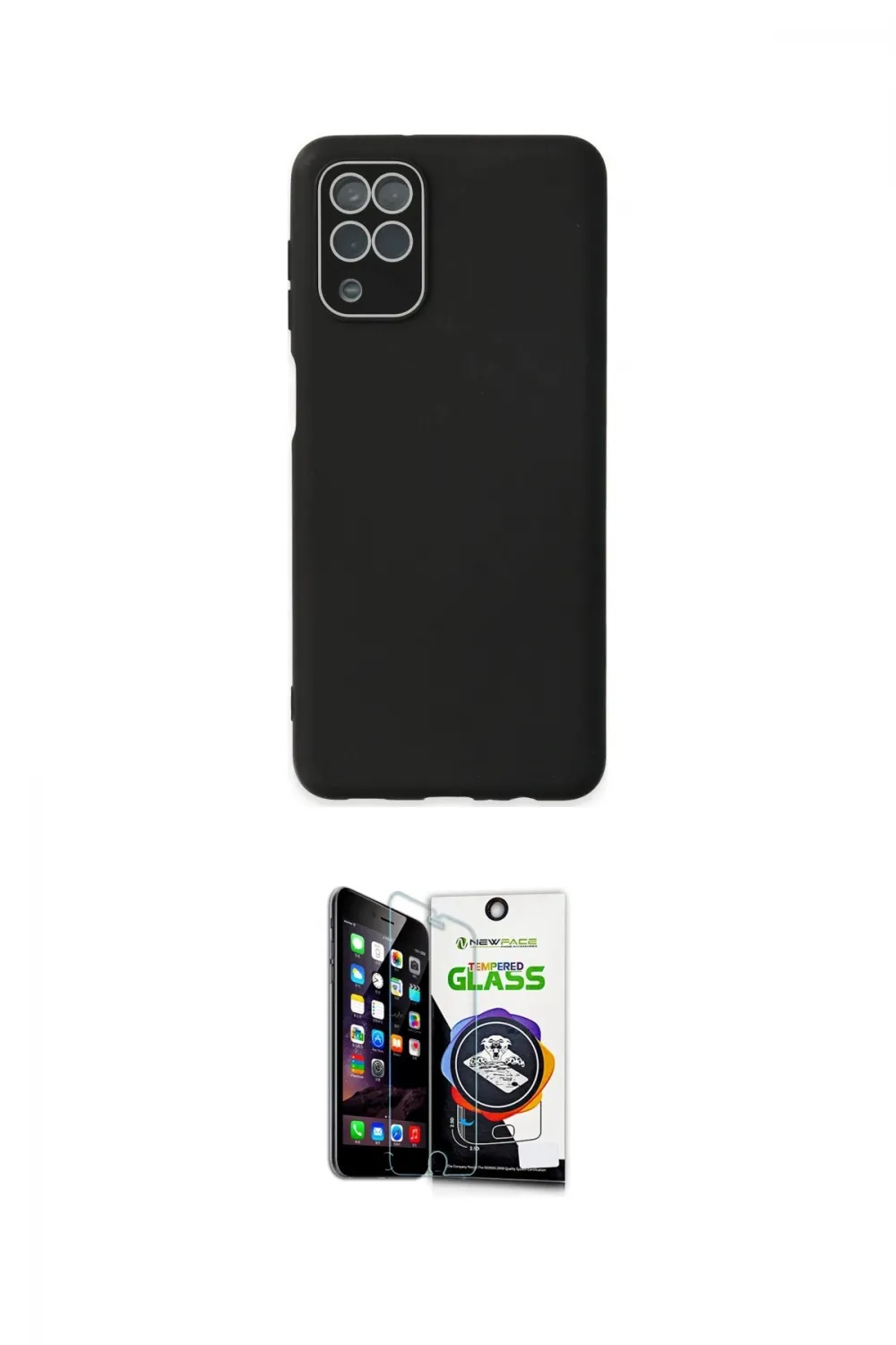 ieg™ Galaxy A22 Kılıf Çekirdek Modern Serisi - Şeffaf Temperli Cam Ekran Koruyucu