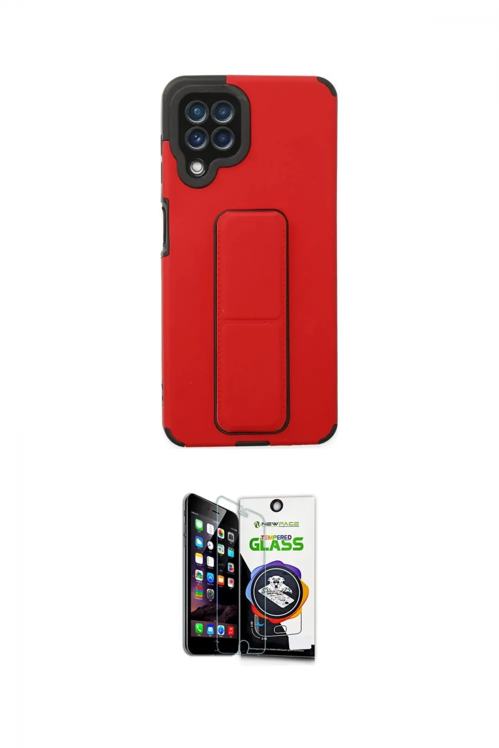 ieg™ Galaxy A22 Kılıf Çekirdek Yansıma - Şeffaf Temperli Cam Ekran Koruyucu
