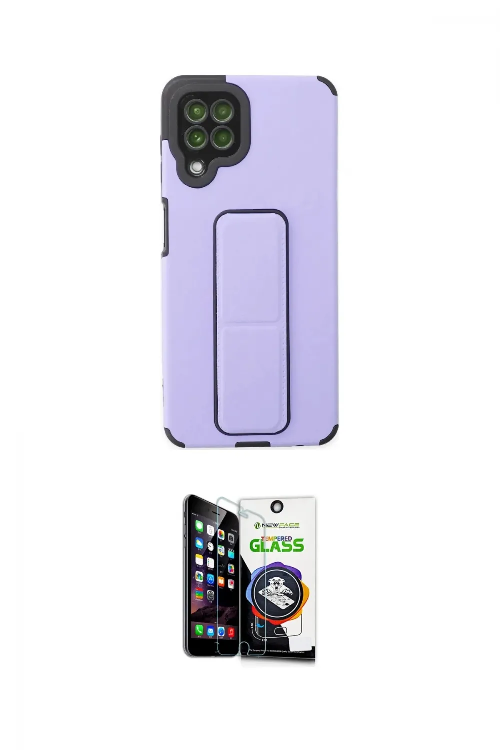ieg™ Galaxy A22 Kılıf Çekirdek Yansıma - Şeffaf Temperli Cam Ekran Koruyucu