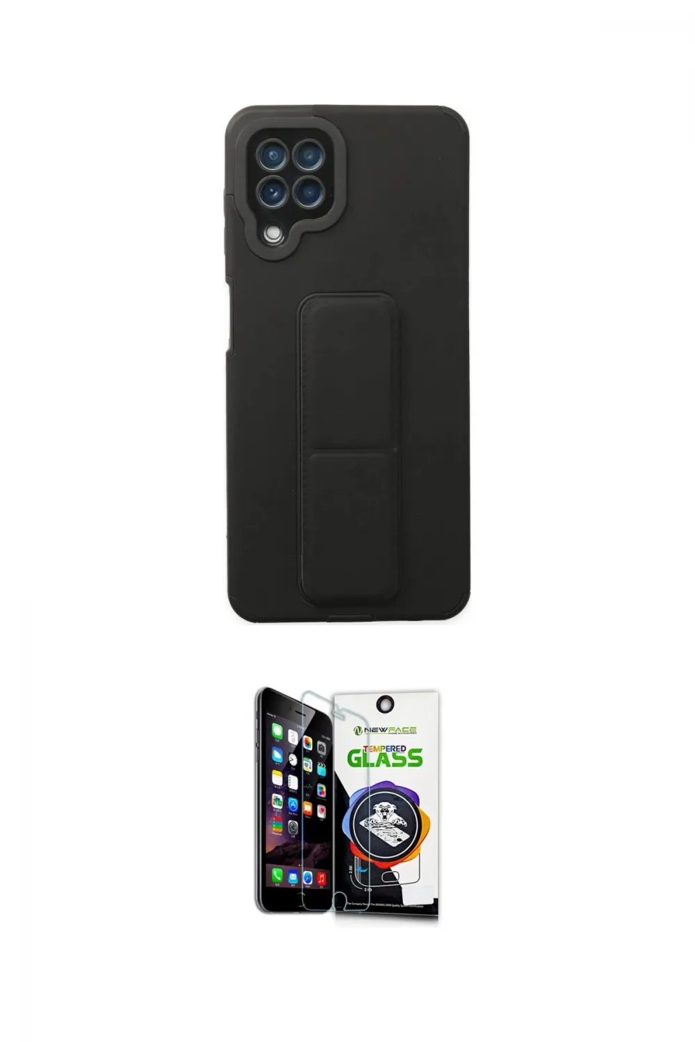 ieg™ Galaxy A22 Kılıf Çekirdek Yansıma - Şeffaf Temperli Cam Ekran Koruyucu