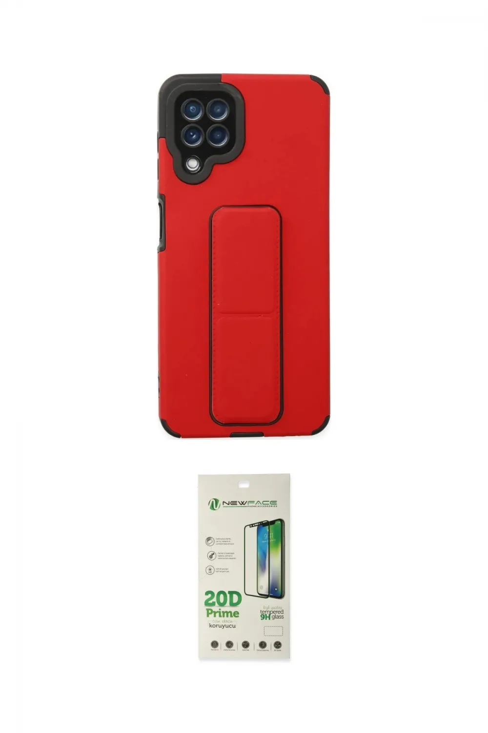 ieg™ Galaxy A22 Kılıf Çekirdek Yansıma - Siyah 20D Premium Cam Ekran Koruyucu